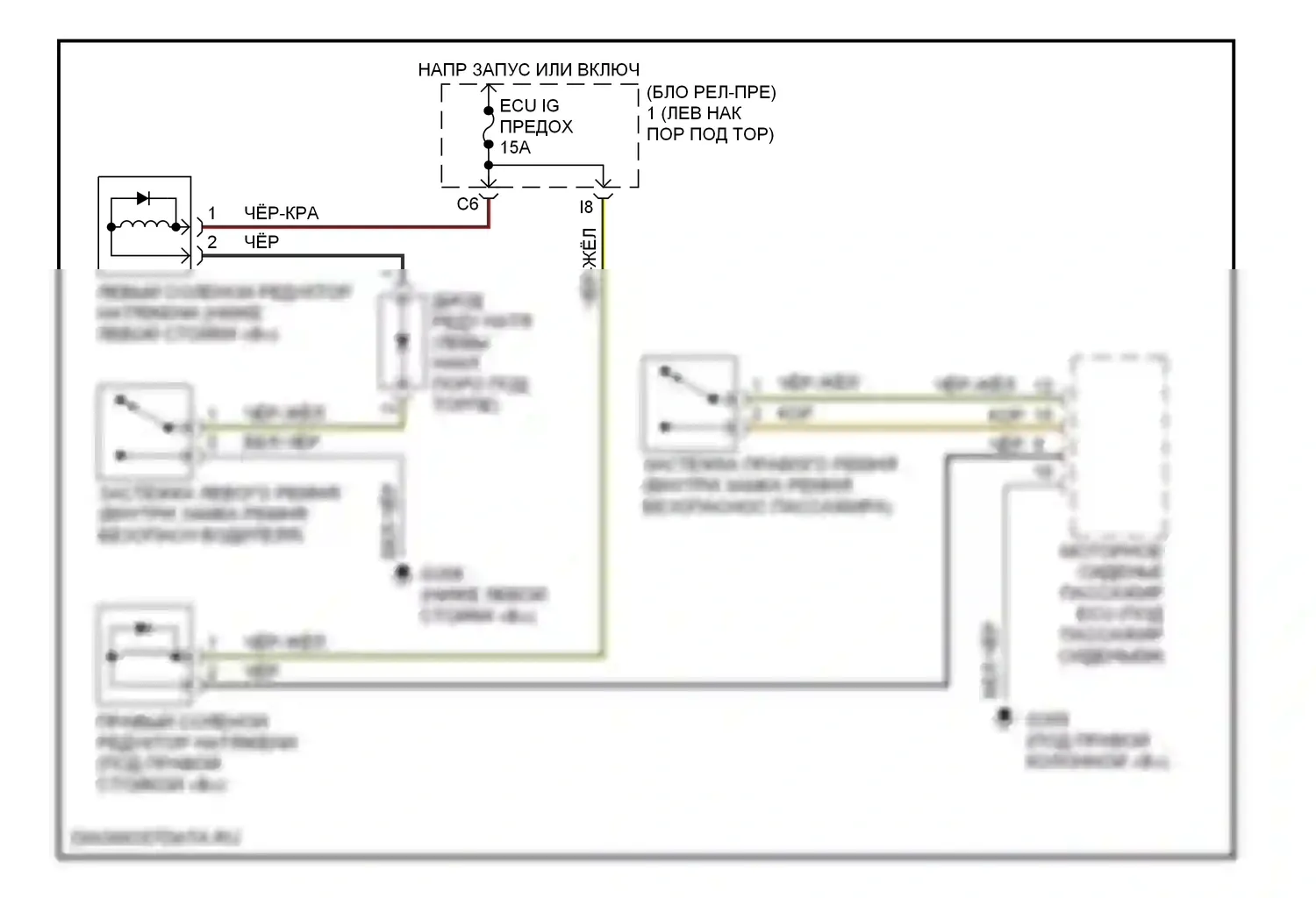 SC Lexus I (1991-2001): Электросхема электрического редуктора натяжения 