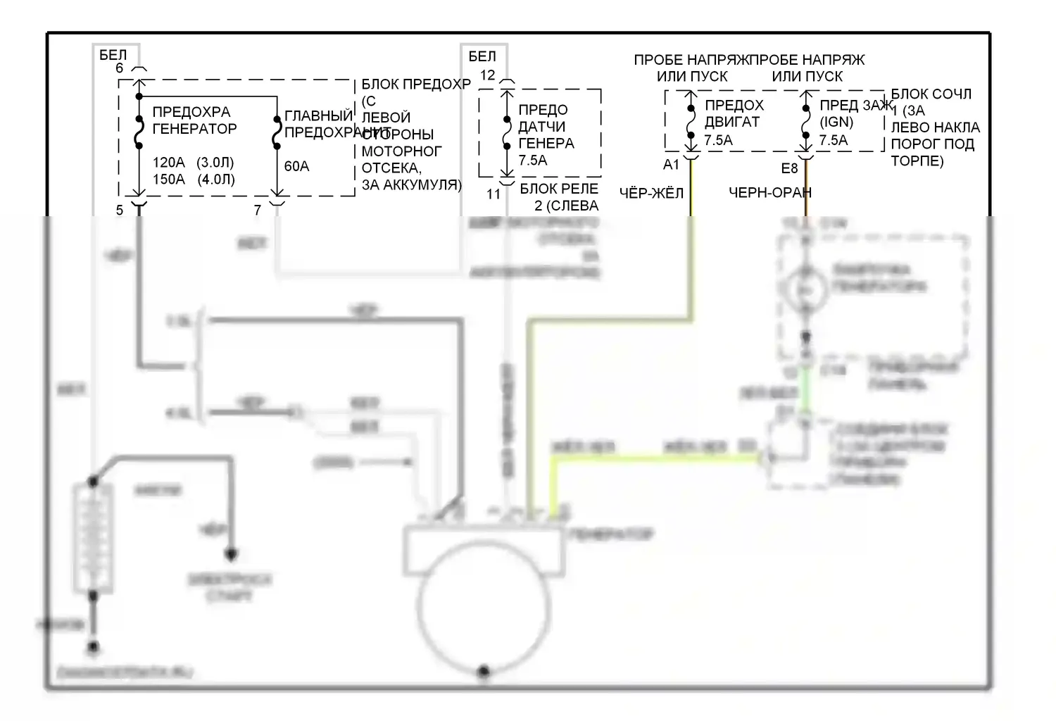 SC Lexus I (1991-2001): Электросхема генератора 