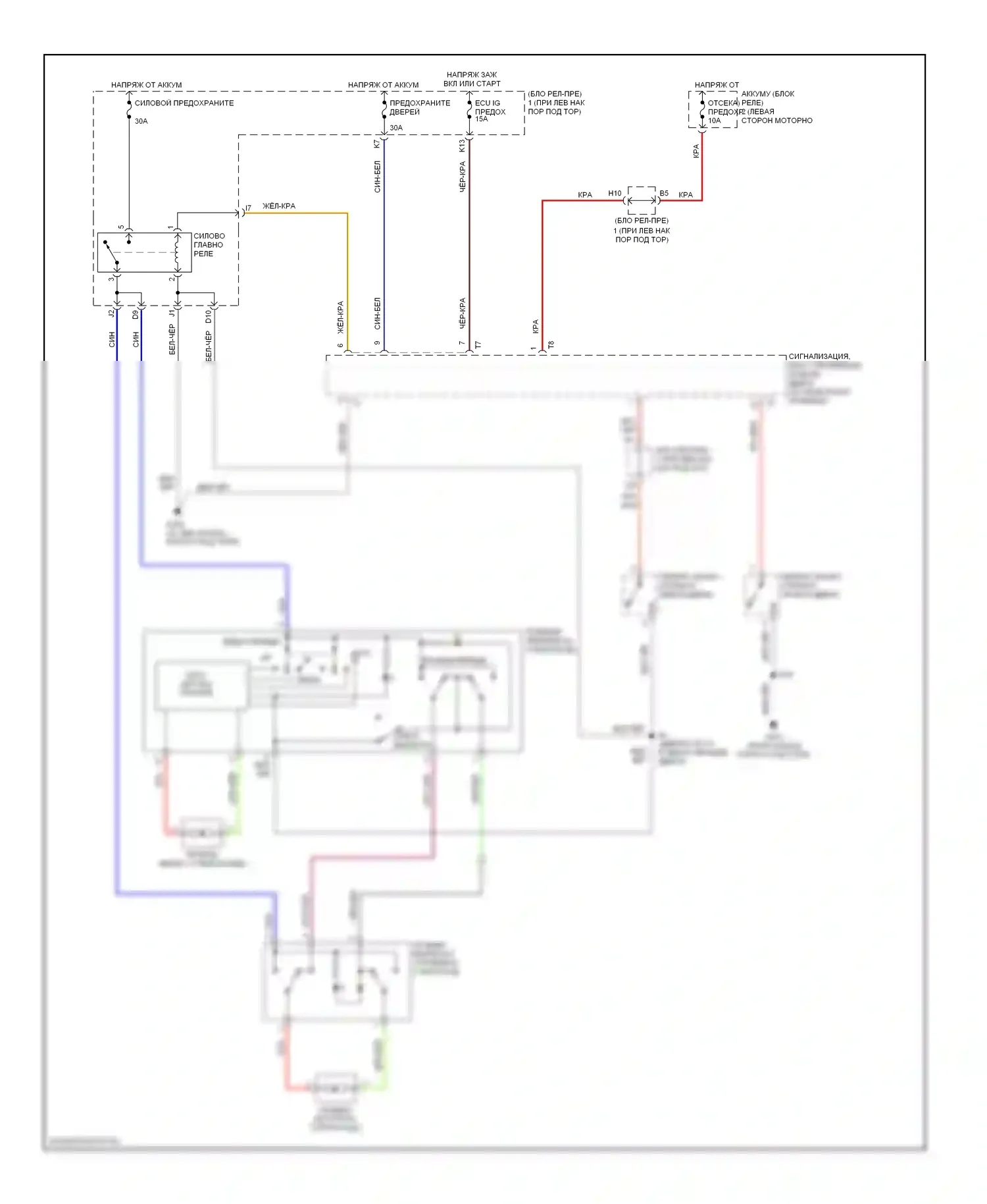 SC Lexus I (1991-2001): Электросхема стеклоподъемника 