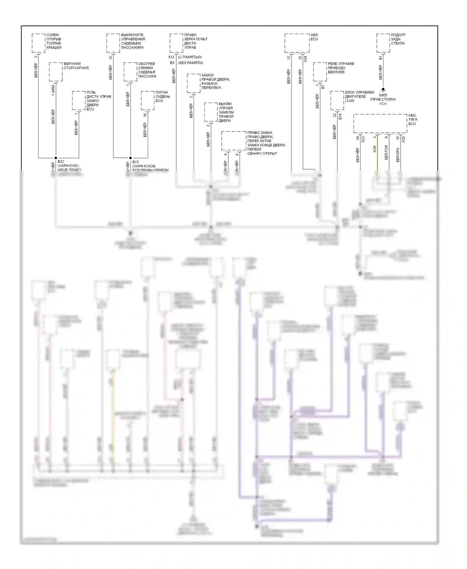 SC Lexus I (1991-2001): Электросхема точек подключения масс (4 из 4) 