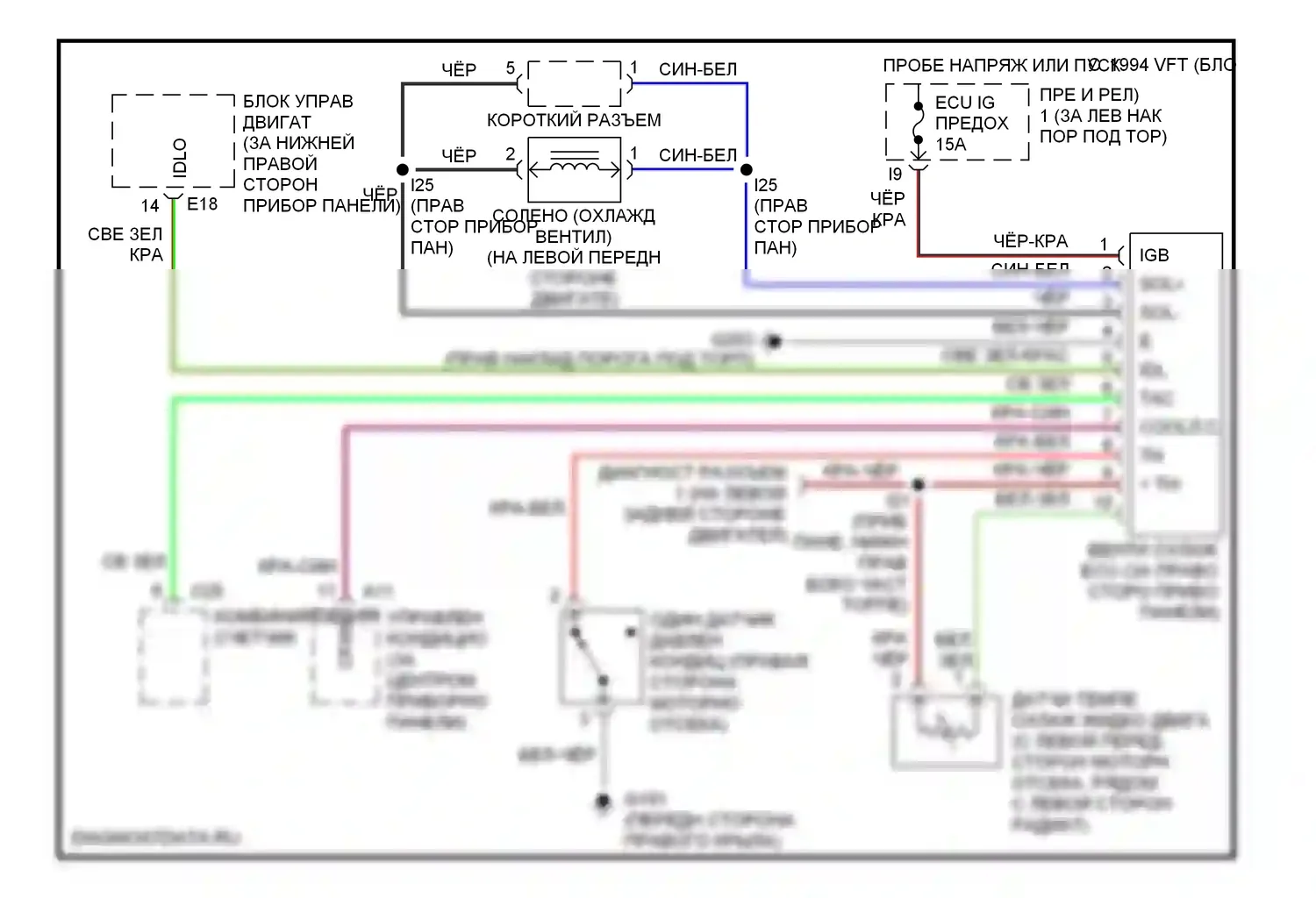 SC Lexus I (1991-2001): Электросхема вентилятора охлаждения 