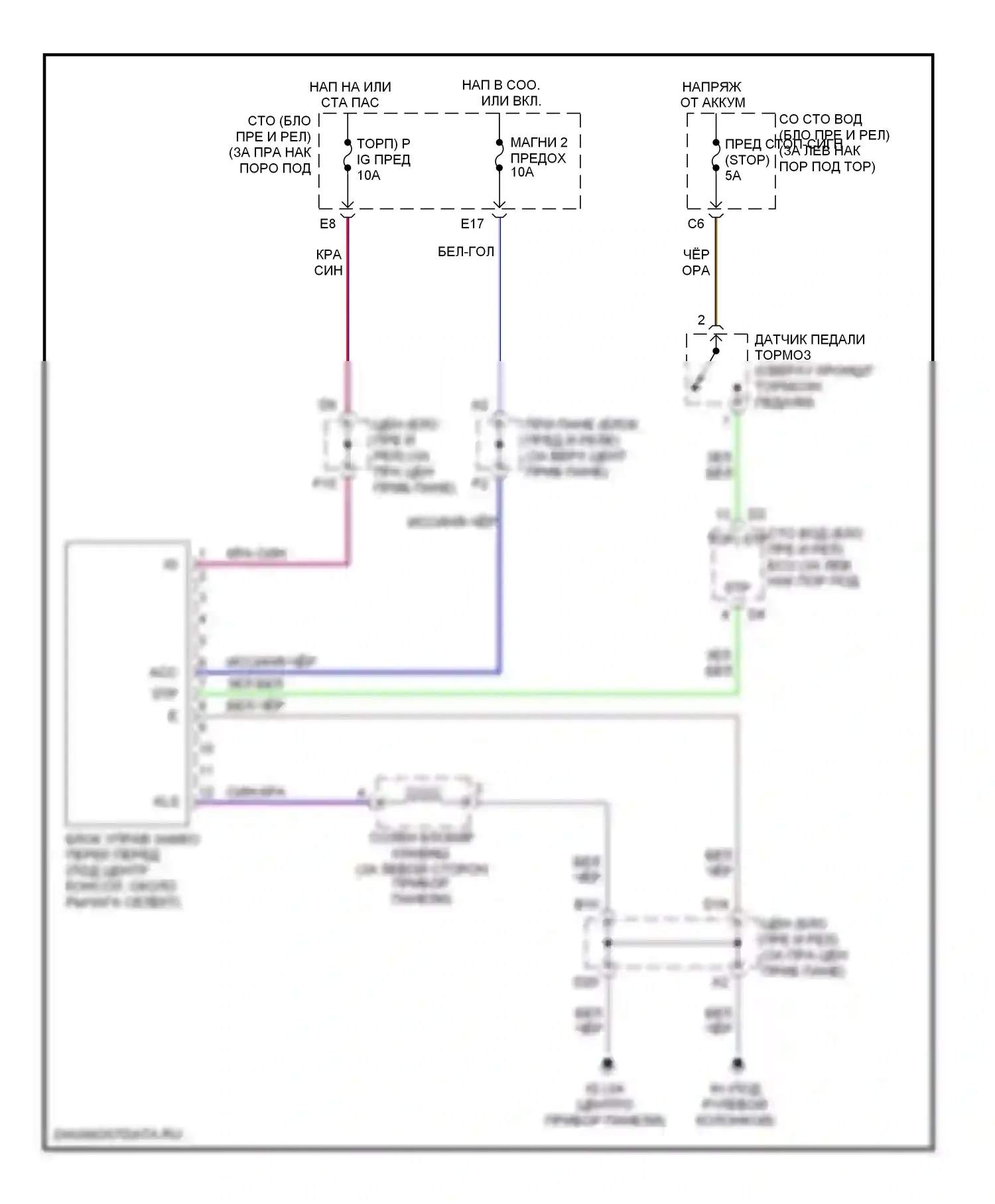 SC Lexus II рестайлинг (2005-2010): Электросхема блокировки селектора 