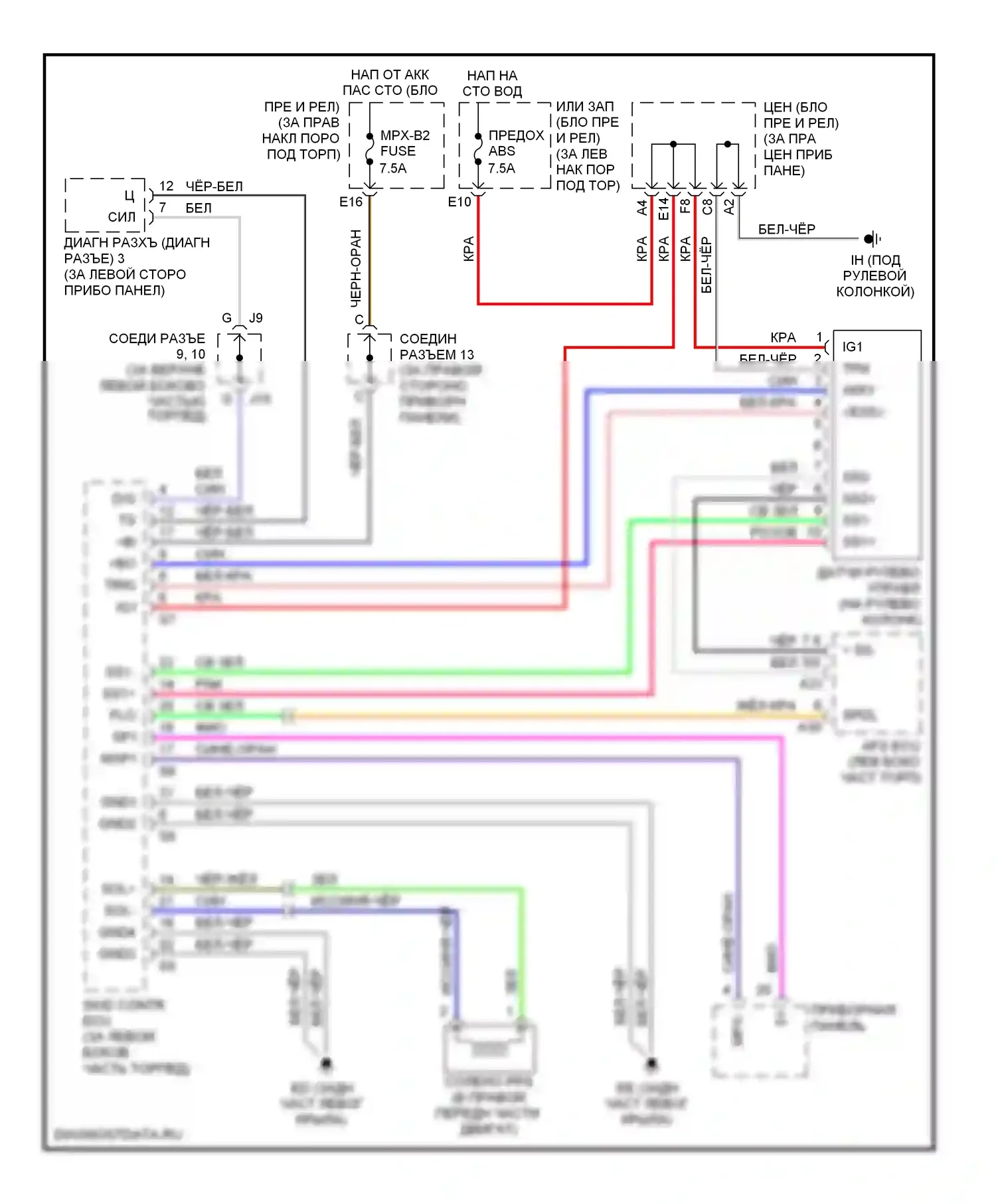 SC Lexus II рестайлинг (2005-2010): Электросхема электроусилителя руля 