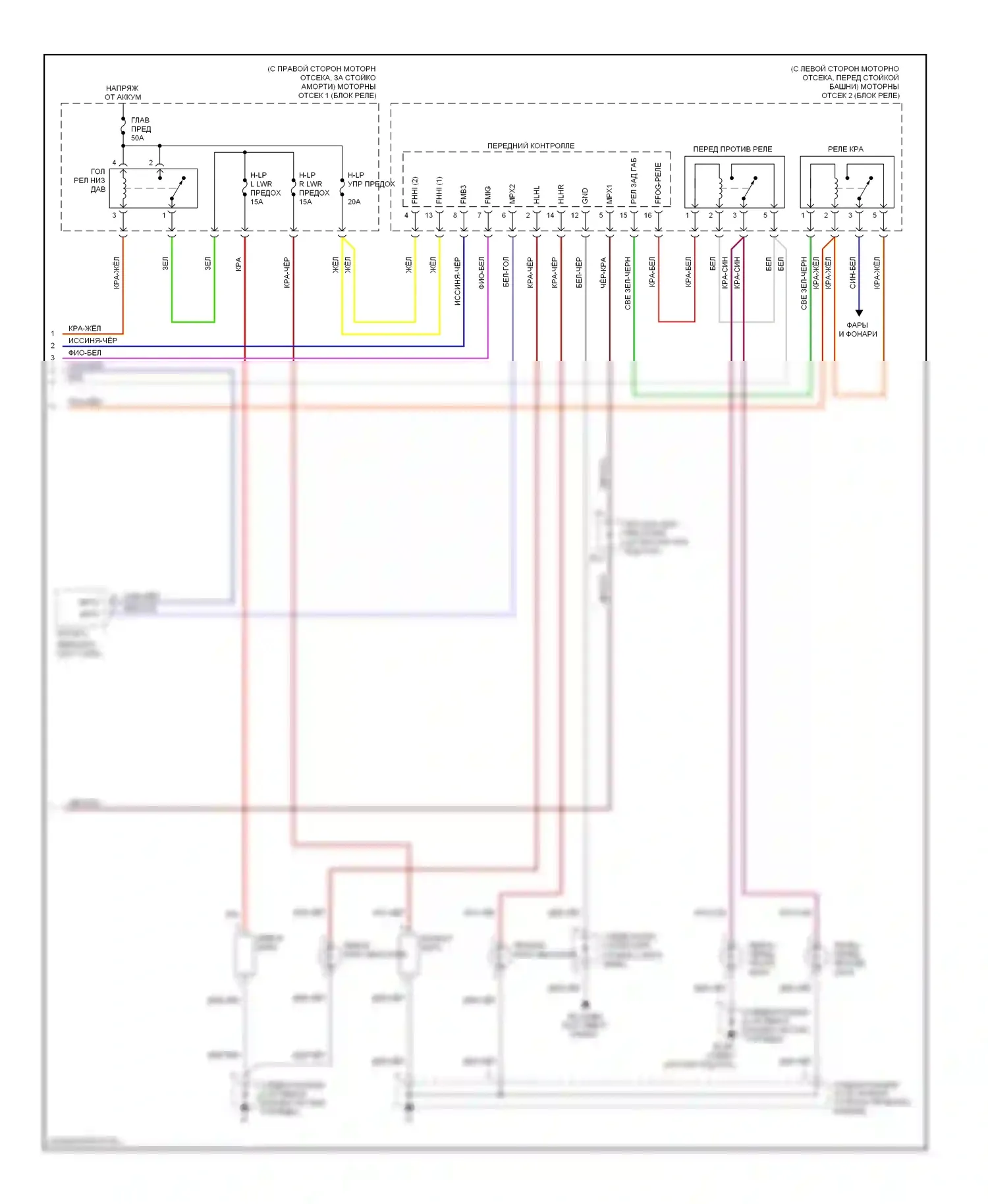 SC Lexus II рестайлинг (2005-2010): Электросхема фар (2 из 2) 