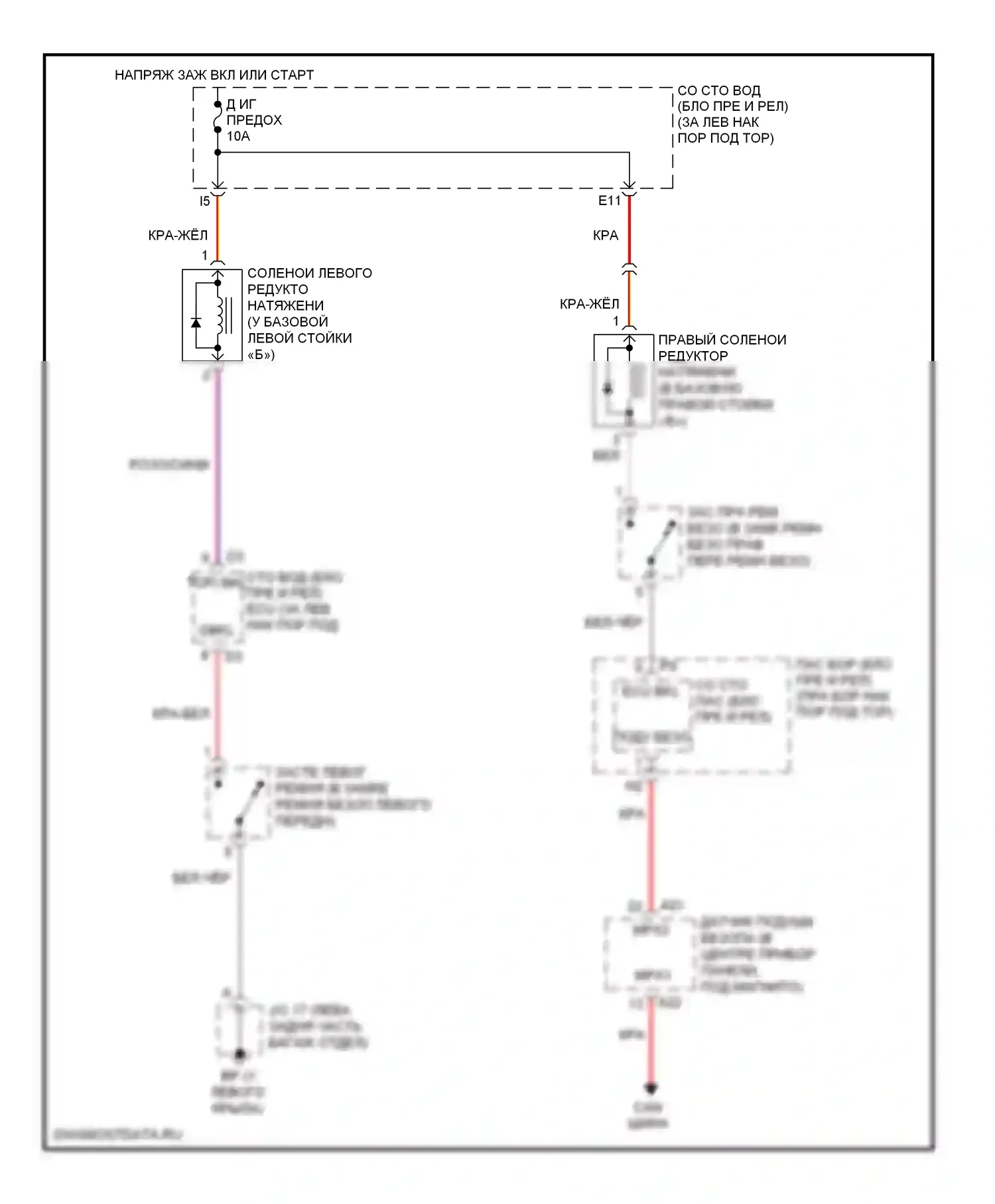 SC Lexus II рестайлинг (2005-2010): Электросхема подушек безопасности 