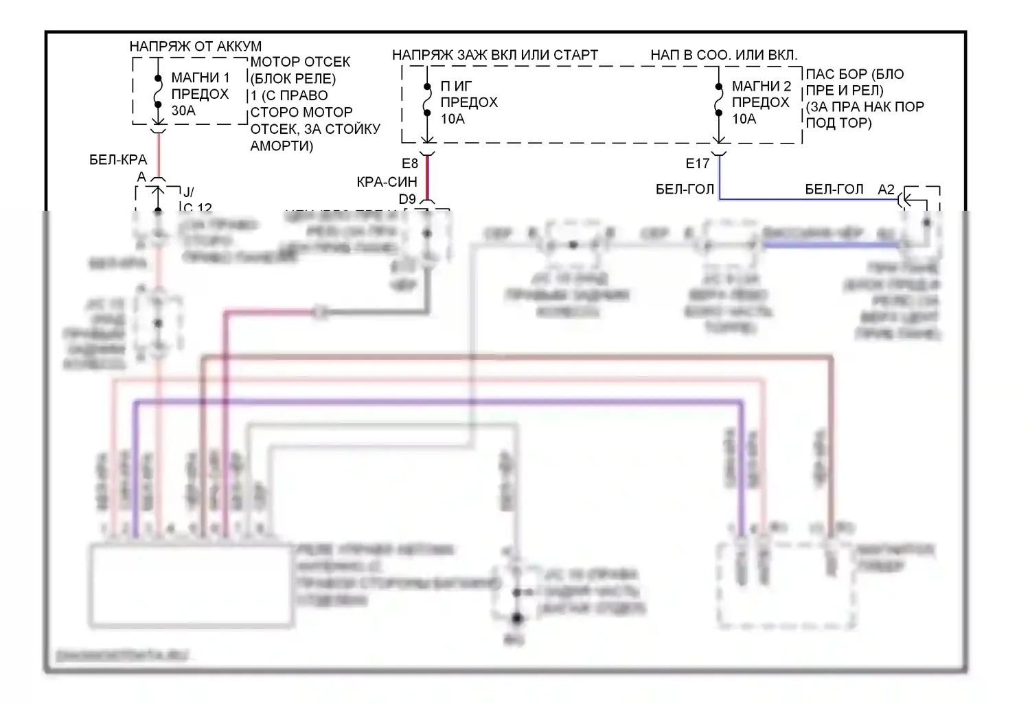 SC Lexus II рестайлинг (2005-2010): Электросхема силовой антенны 