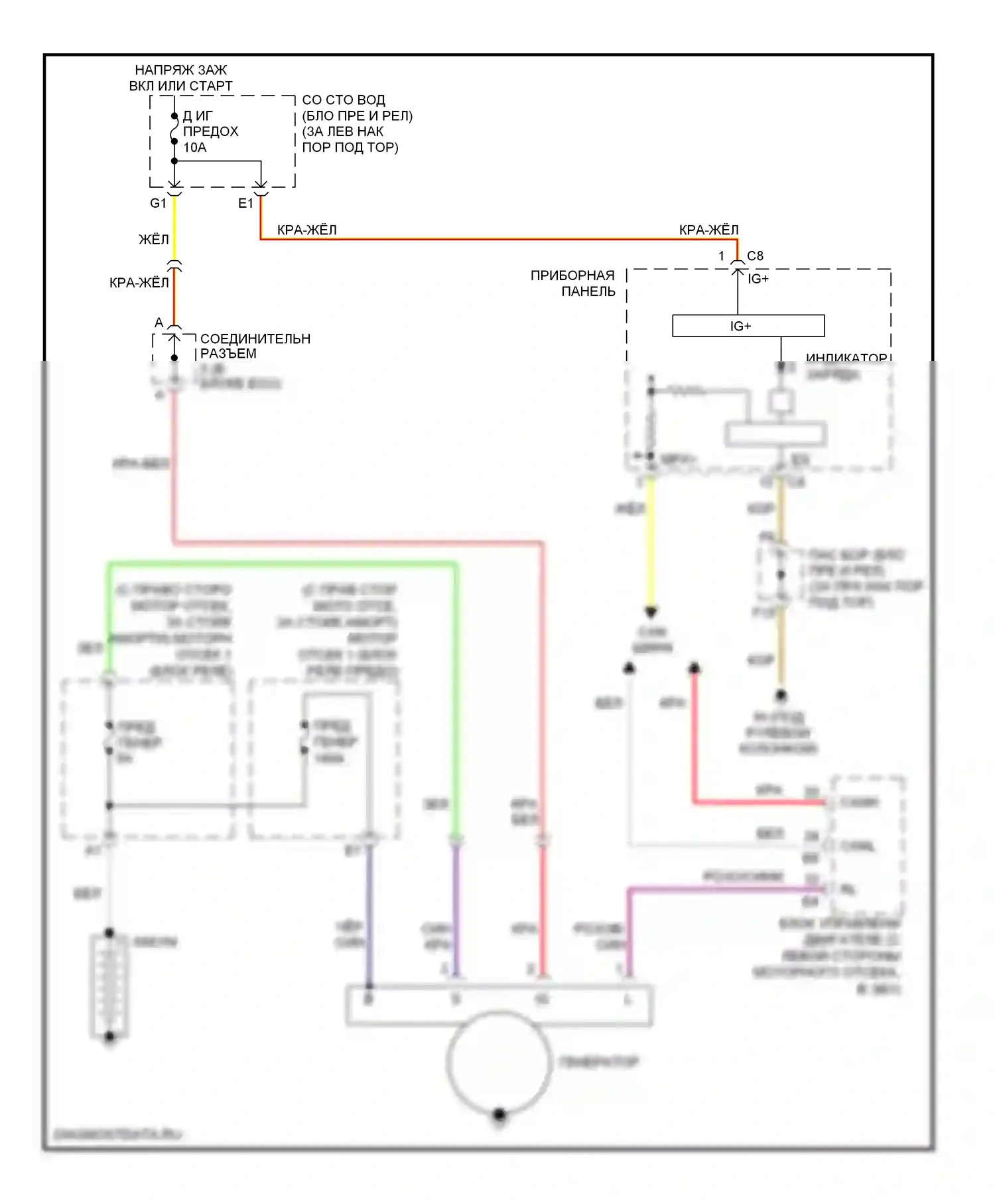 SC Lexus II рестайлинг (2005-2010): Электросхема генератора 