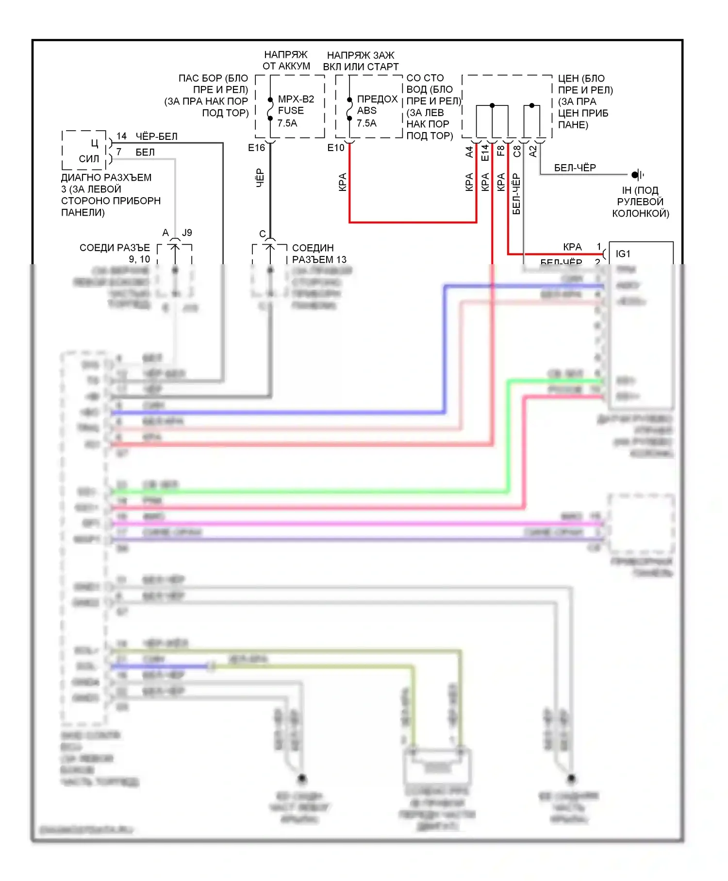 SC Lexus II (2001-2005): Электросхема электроусилителя руля 