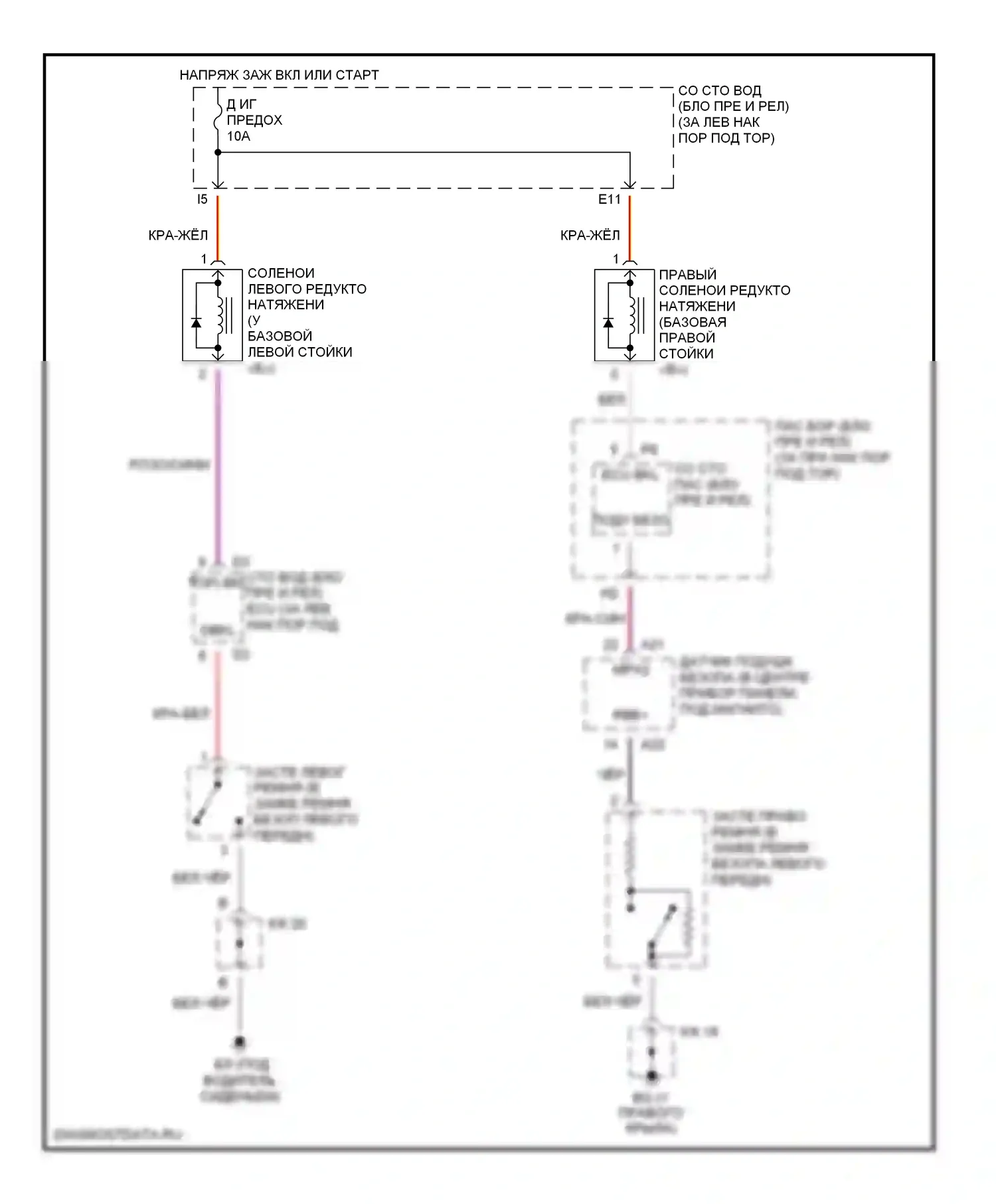 SC Lexus II (2001-2005): Электросхема подушек безопасности 