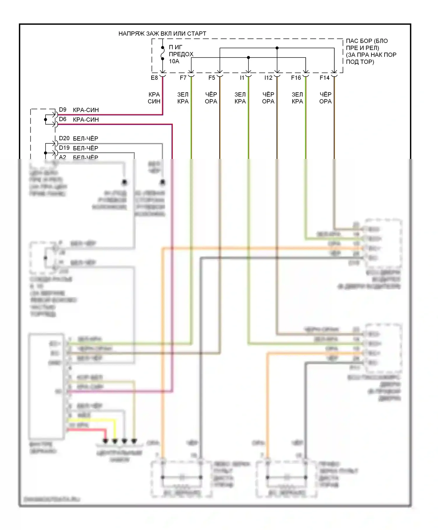 SC Lexus II (2001-2005): Электросхема электрохромного зеркала 