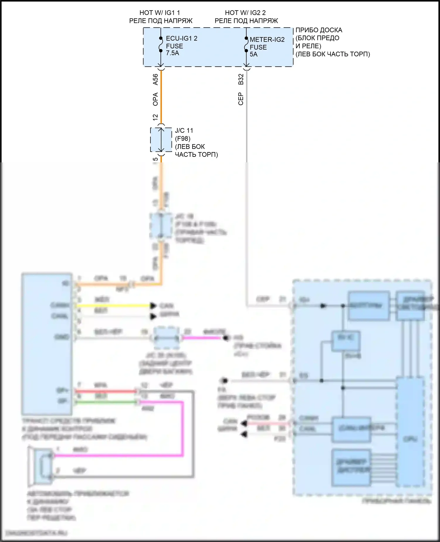 UX Lexus I (2018-2024): Электросхема активных управление кузовом и подвеской 
