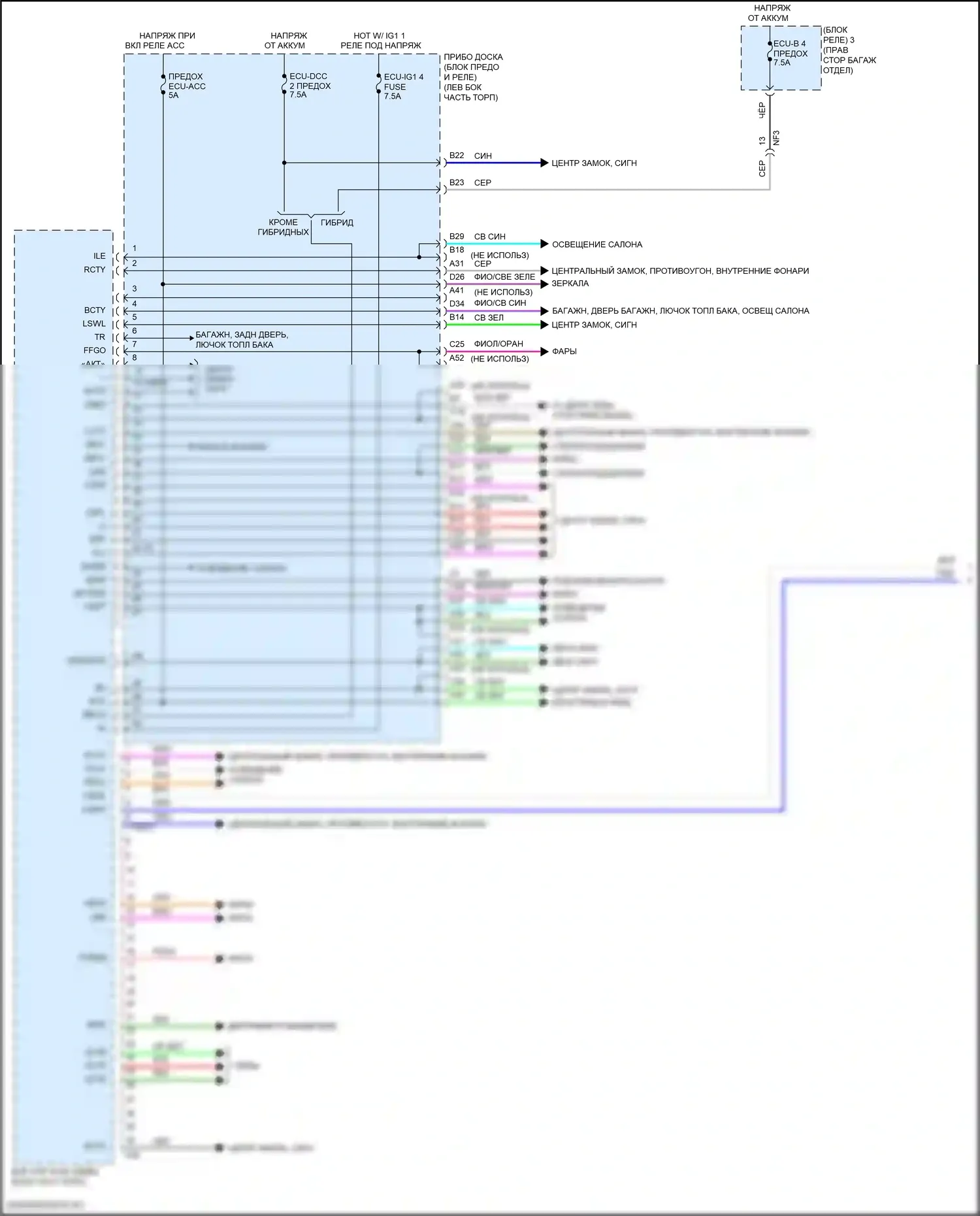 UX Lexus I (2018-2024): Электросхема блоков управления кузовом (1 из 4) 