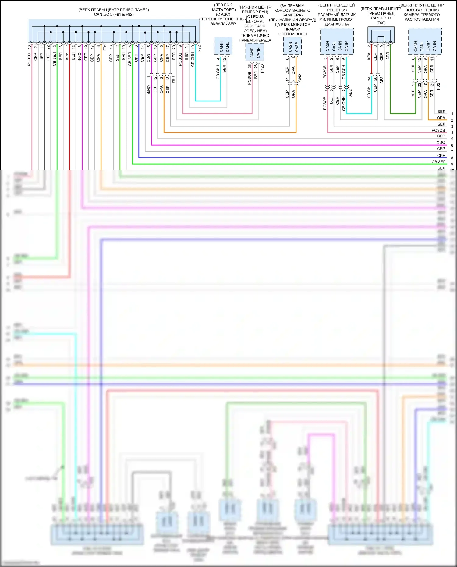UX Lexus I (2018-2024): Can шина электросхема (2 из 4) 
