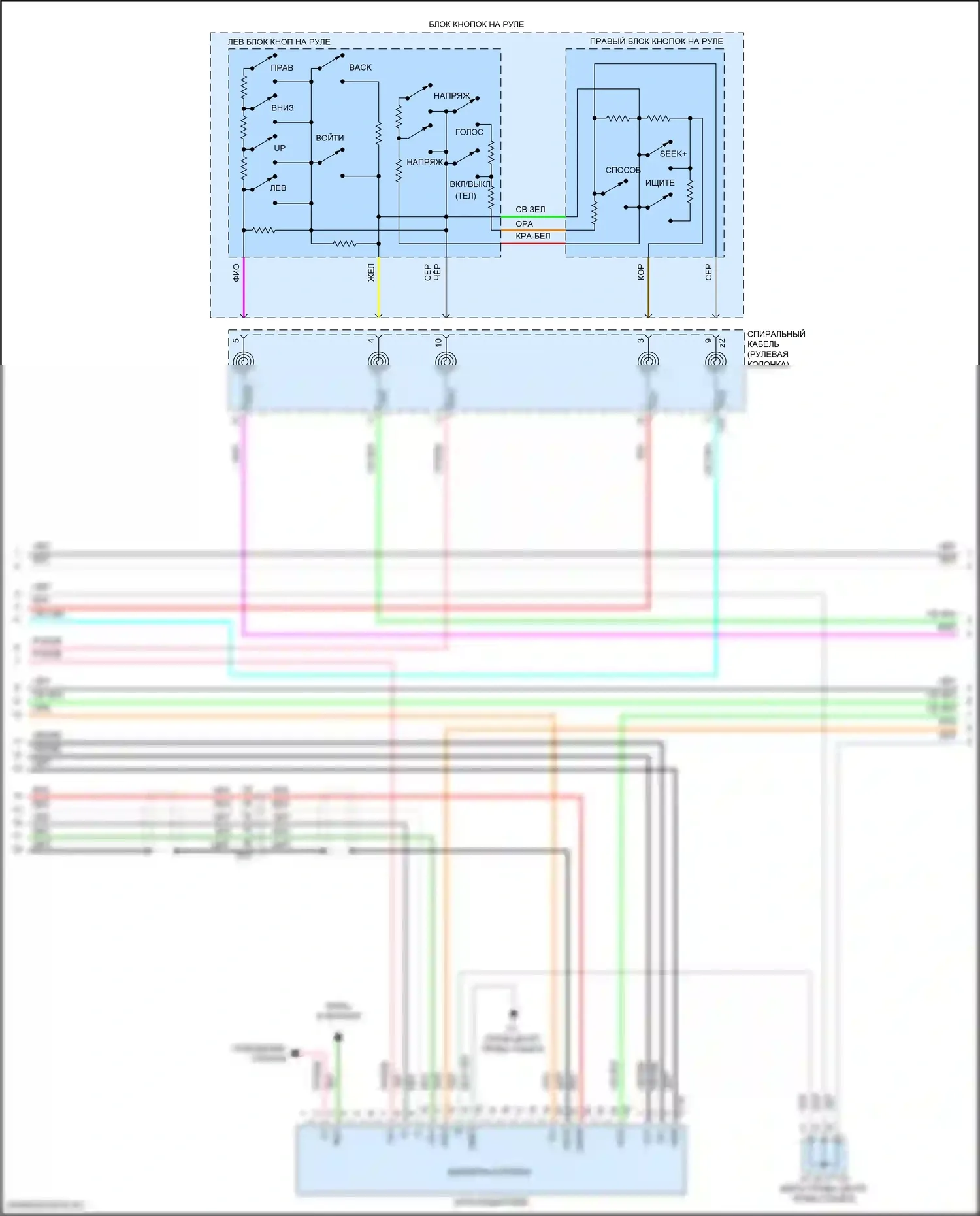 UX Lexus I (2018-2024): Электросхема магнитолы, со встроенным усилителем (2 из 6) 