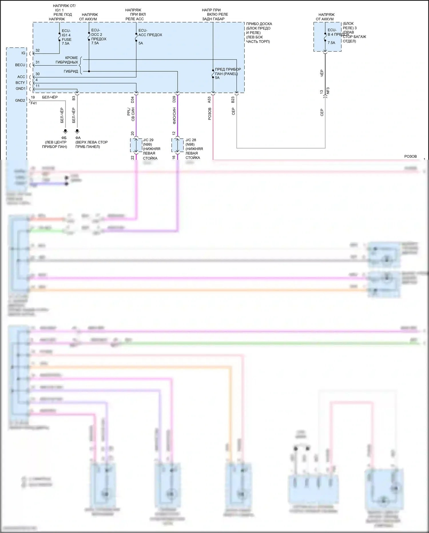 UX Lexus I (2018-2024): Электросхема подсветки приборной панели (1 из 4) 