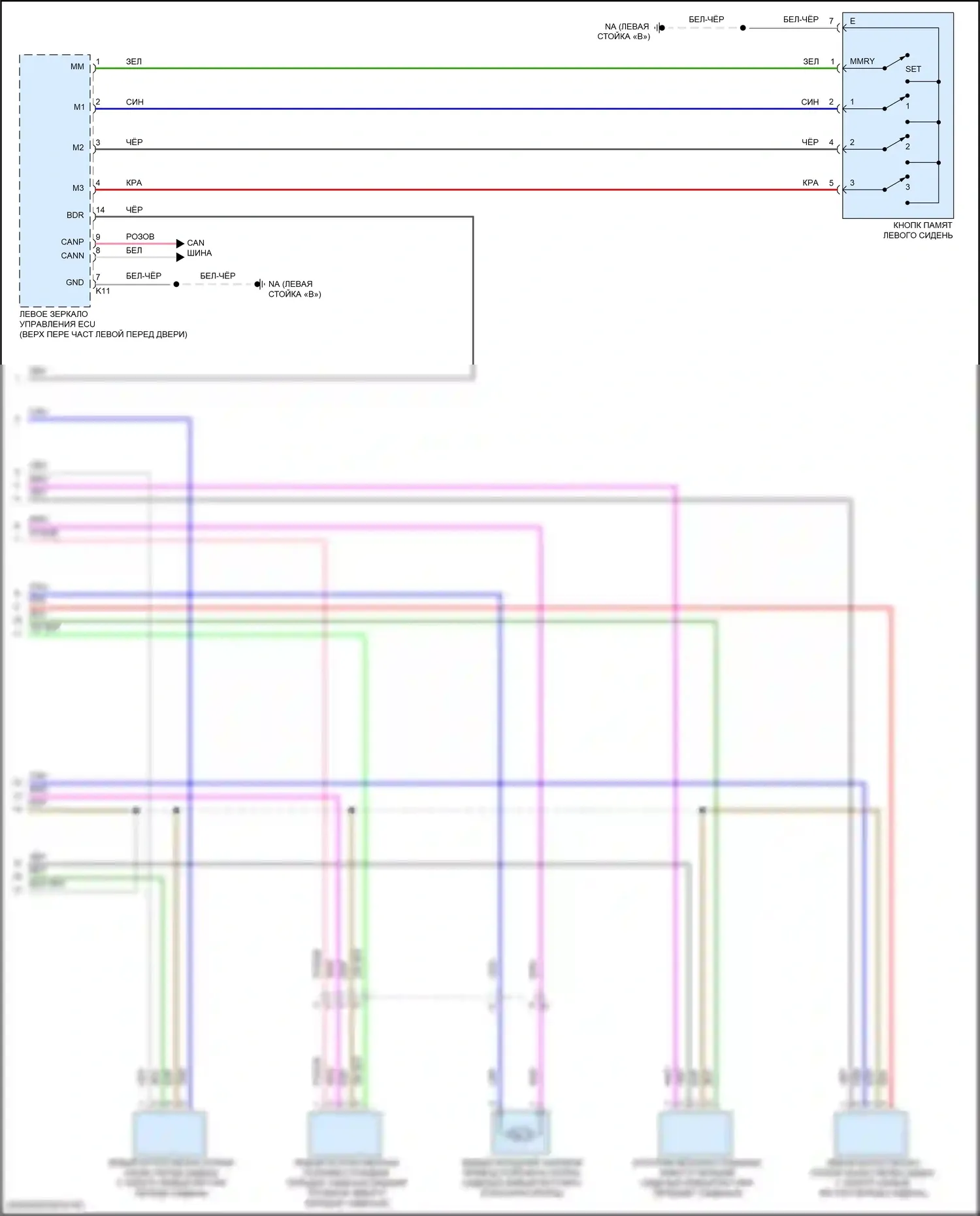 UX Lexus I (2018-2024): Электросхема сиденья памяти водителя (2 из 2) 