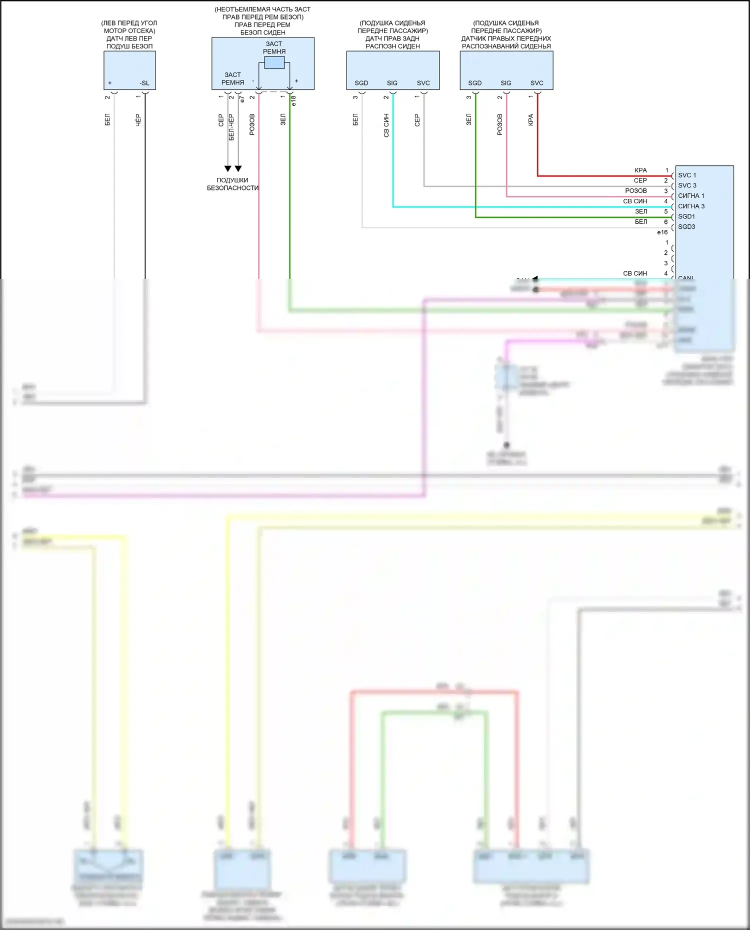 UX Lexus I (2018-2024): Электросхема подушек безопасности (3 из 4) 