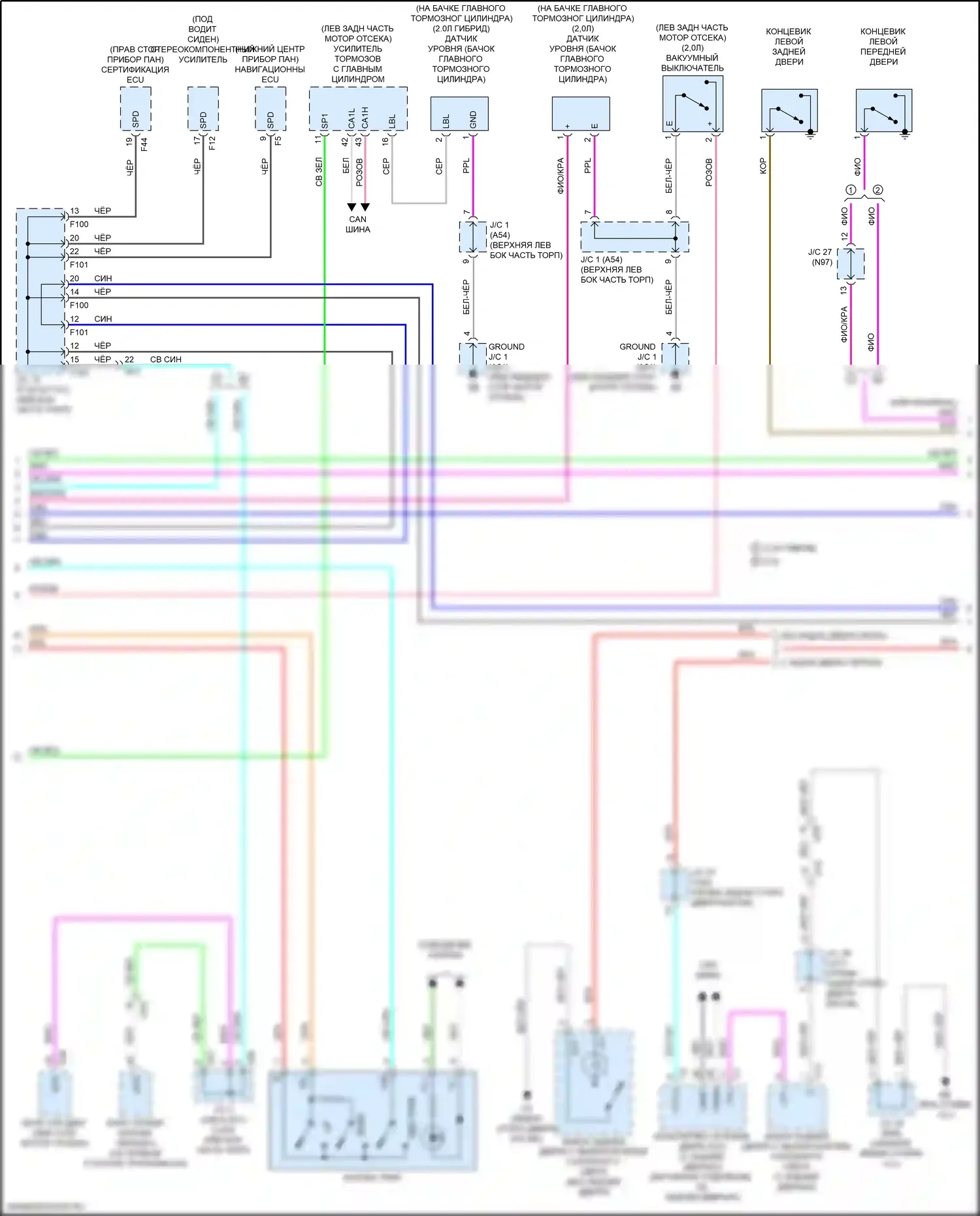 UX Lexus I (2018-2024): Электросхема приборной панели (3 из 4) 