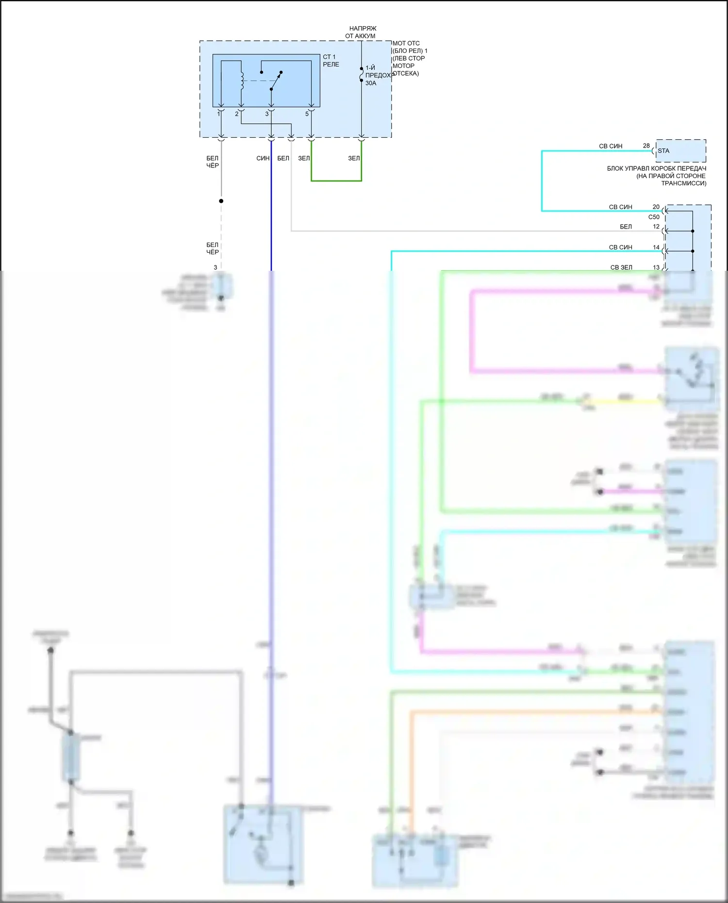 UX Lexus I (2018-2024): Электросхема стартера 