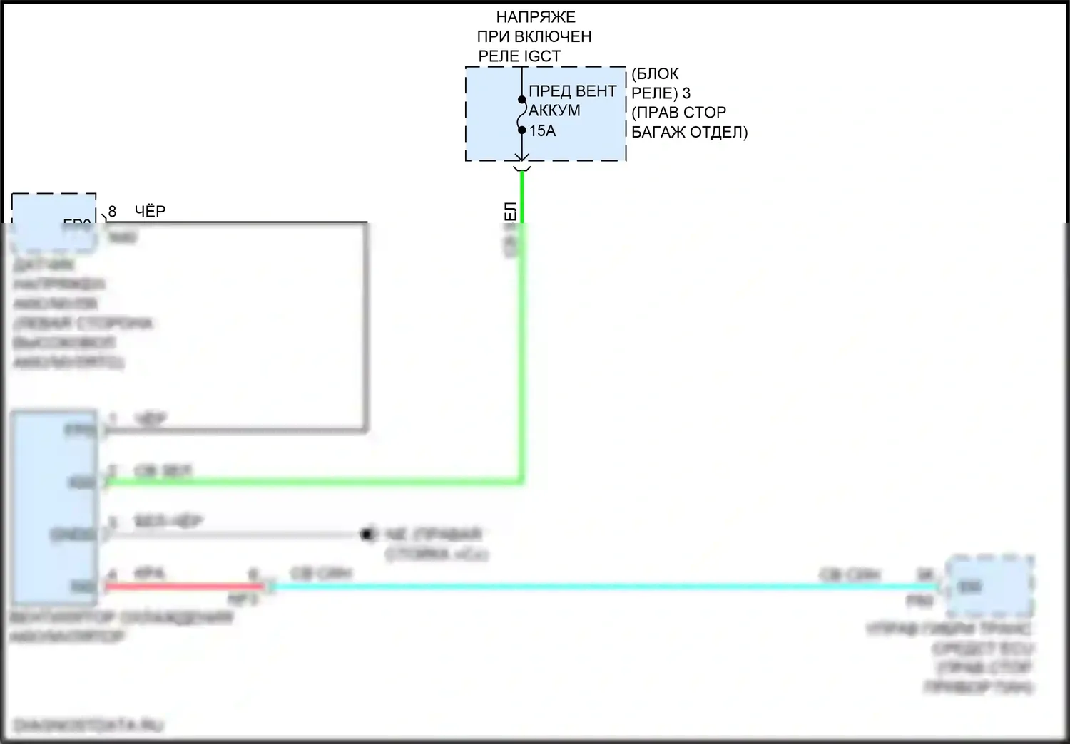 UX Lexus I (2018-2024): Электросхема вентилятора охлаждения аккумулятора 