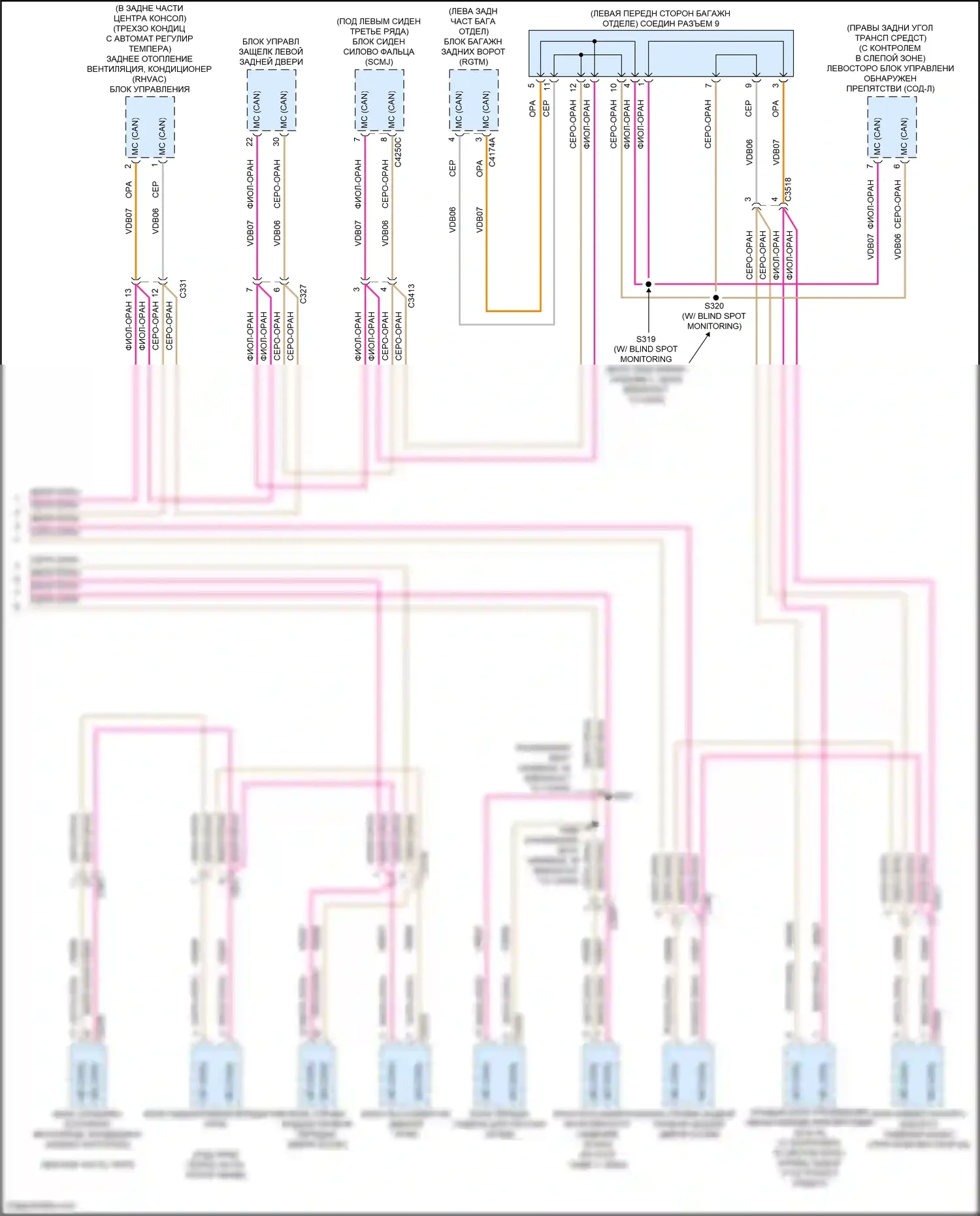 Aviator Lincoln II (2019-2024): Can шина электросхема (5 из 5) 