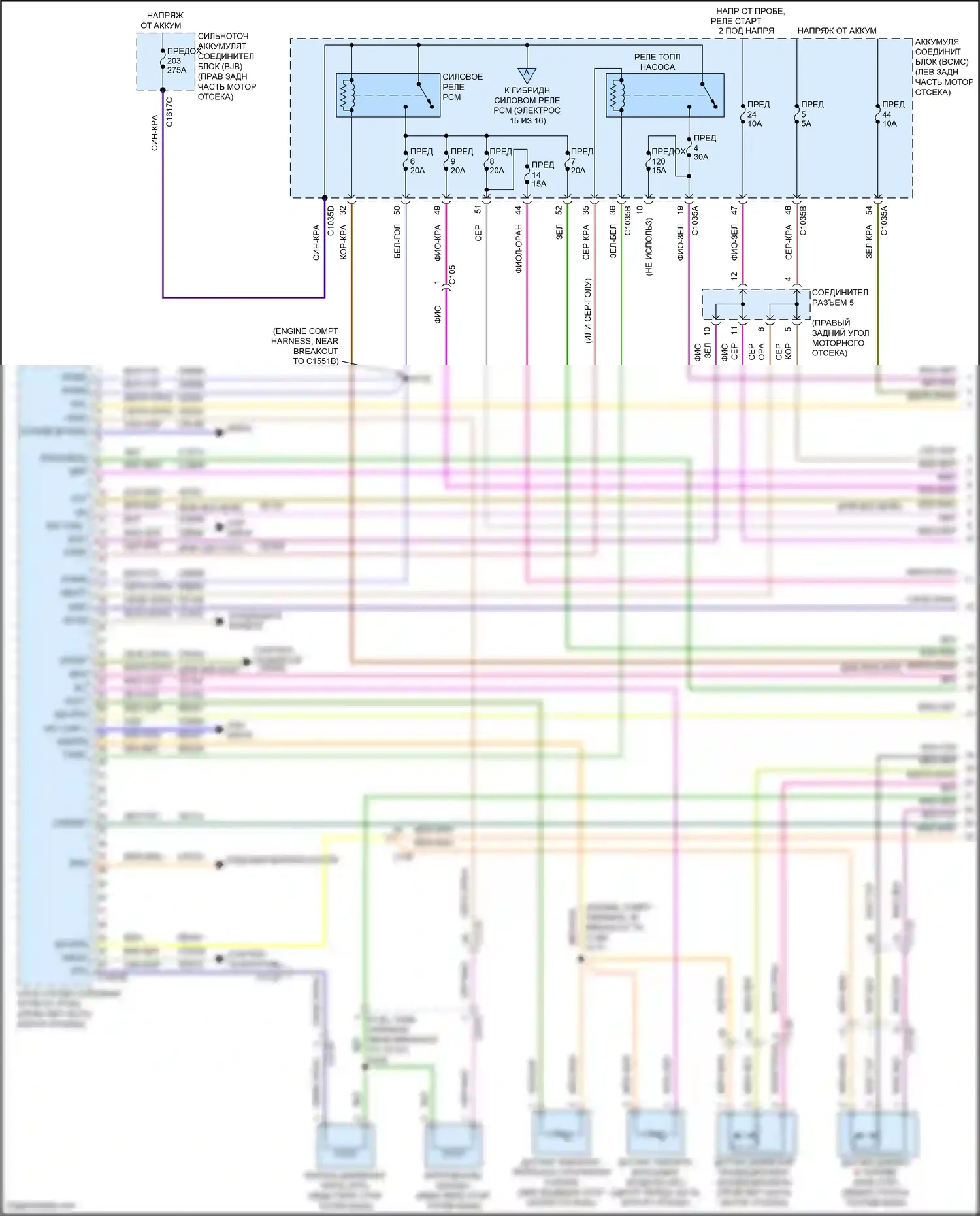 Aviator Lincoln II (2019-2024): Электросхема двигателя 3.0l turbo hybrid (1 из 16) 
