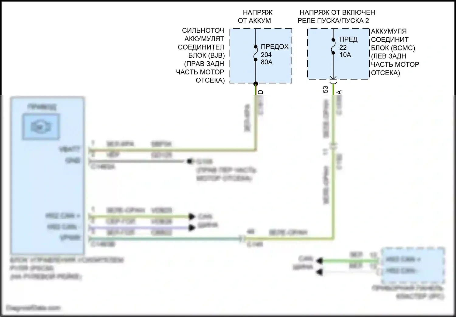 Aviator Lincoln II (2019-2024): Электросхема электроусилителя руля 