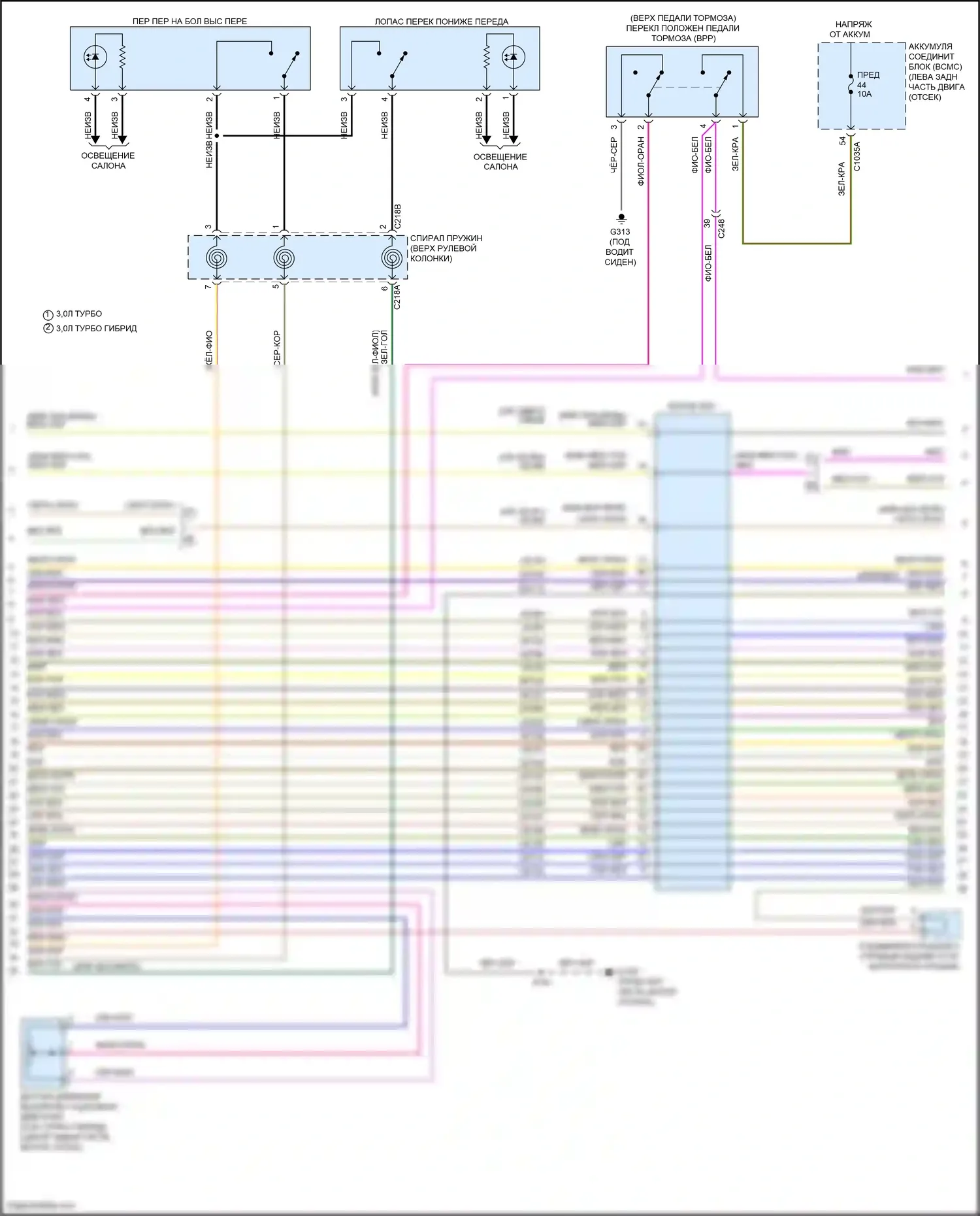 Aviator Lincoln II (2019-2024): Электросхема автоматической коробки передач (2 из 4) 