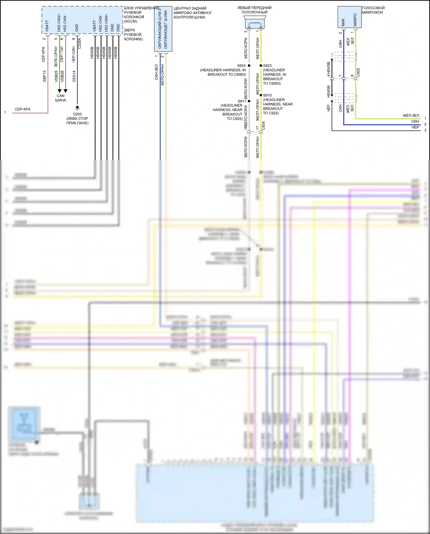 Aviator Lincoln II (2019-2024): Электросхема навигации, 28 динамиков (5 из 6) 