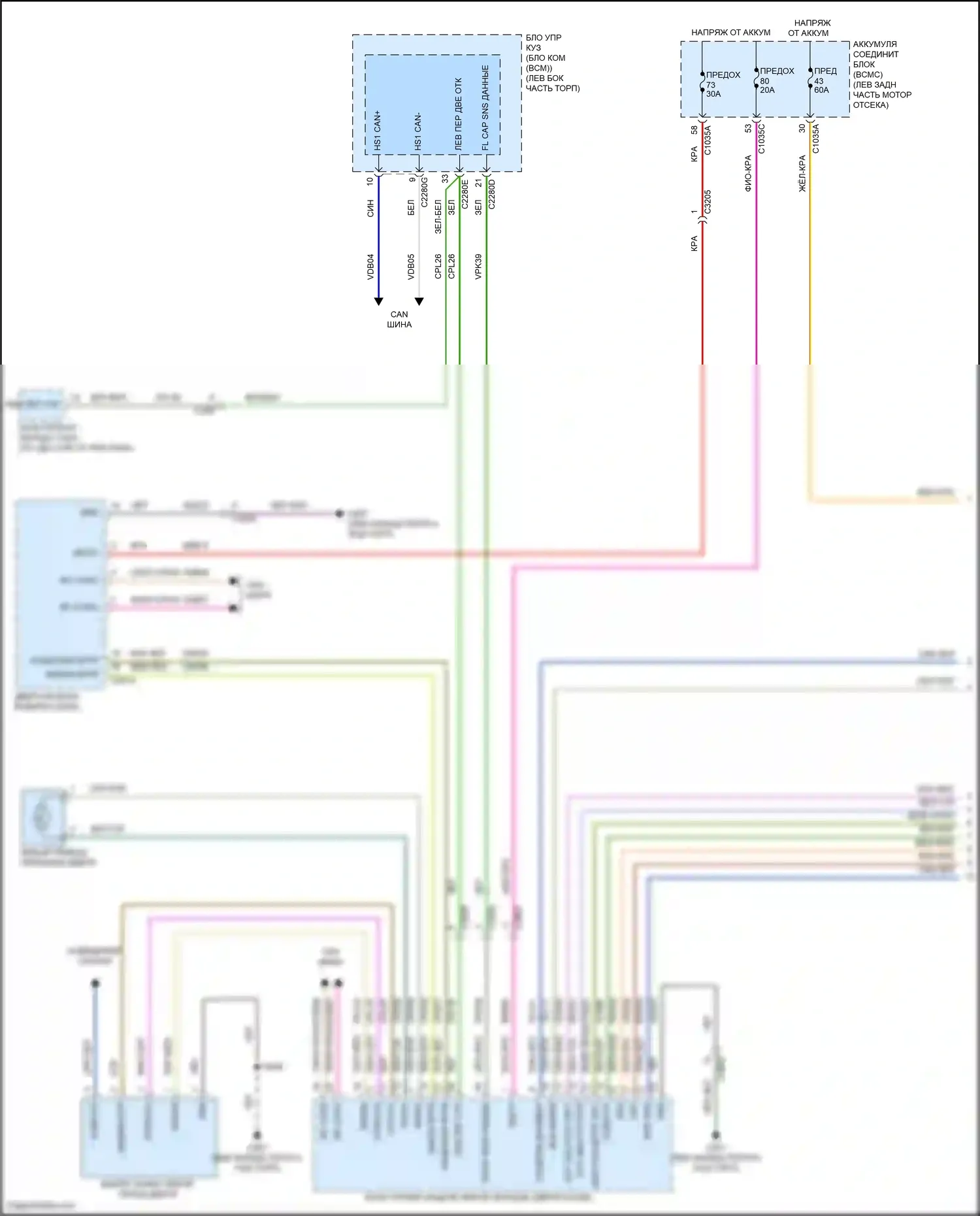 Aviator Lincoln II (2019-2024): Электросхема центрального замка, без интеллектуального доступа (1 из 7) 