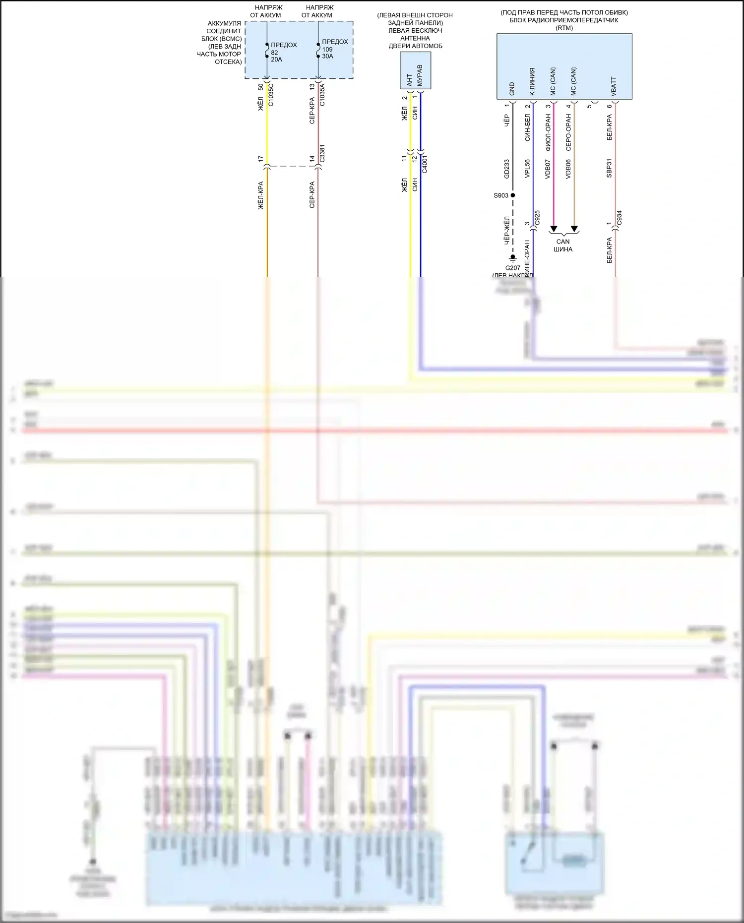 Aviator Lincoln II (2019-2024): Электросхема центрального замка, с интеллектуальным доступом (5 из 8) 