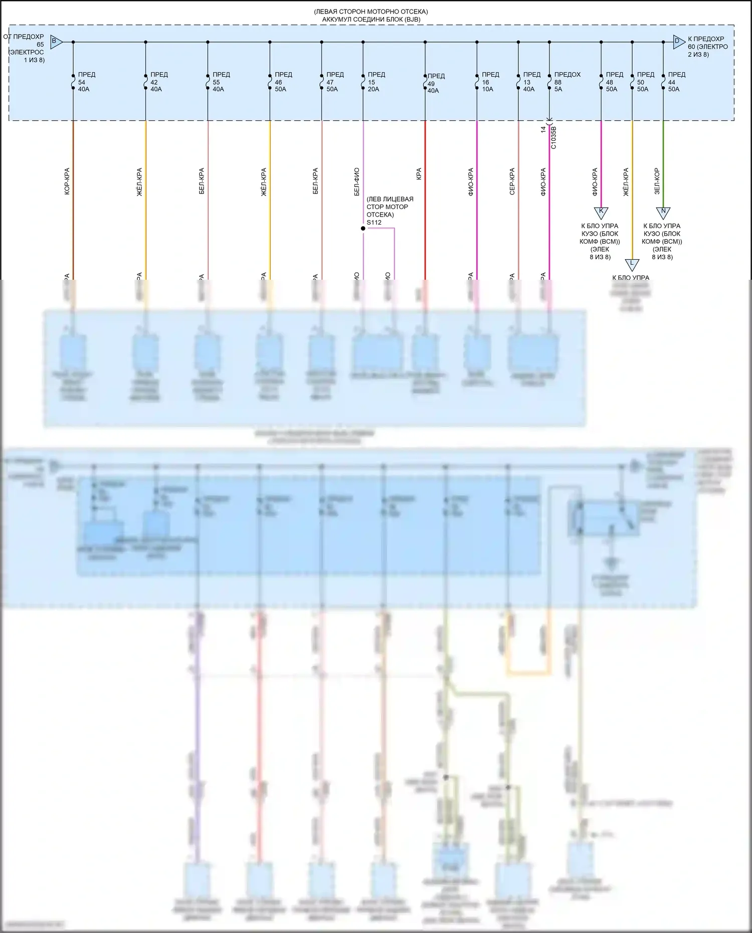 Continental Lincoln X (2016-2024): Электросхема блока предохранителей реле (2 из 8) 