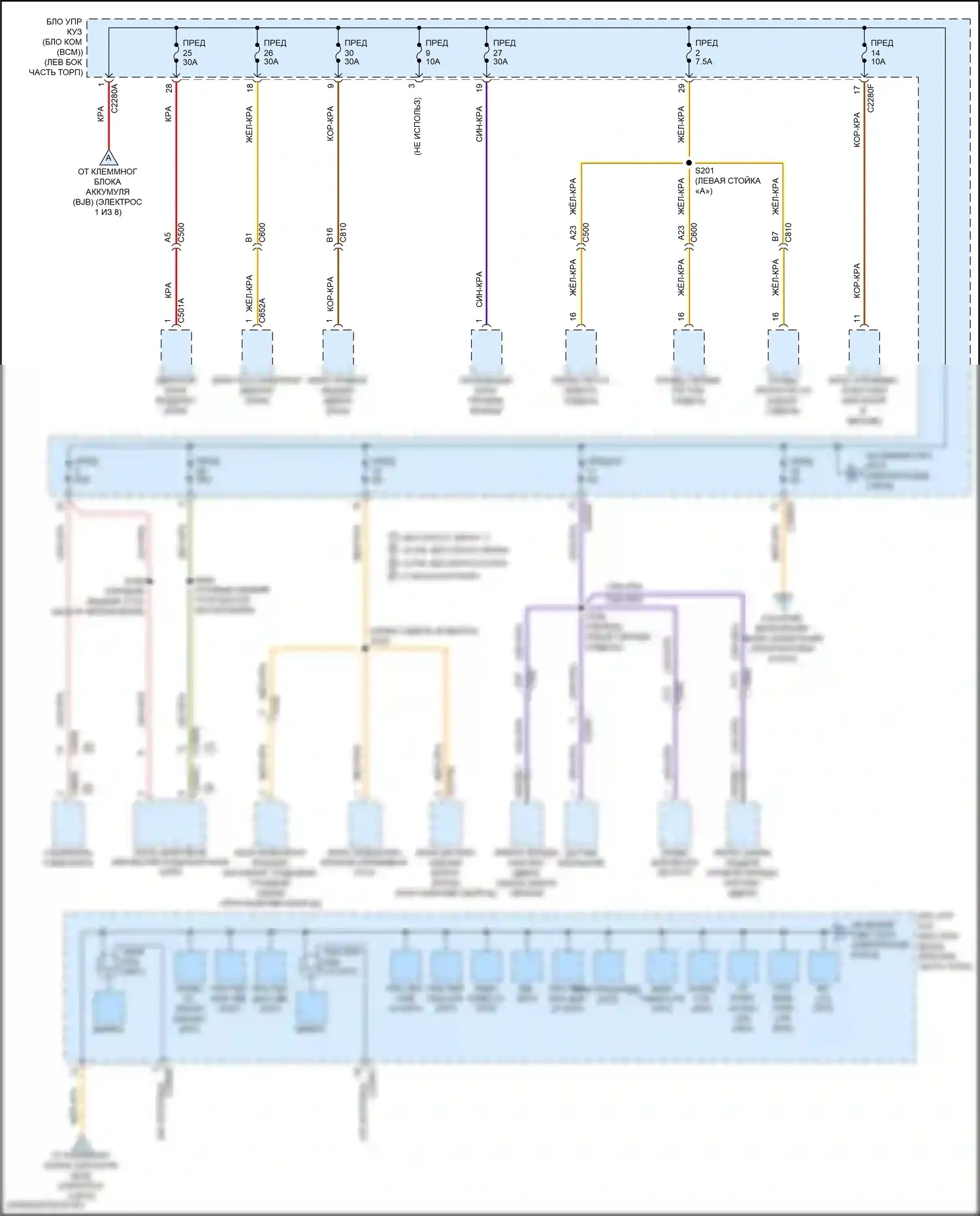 Continental Lincoln X (2016-2024): Электросхема блока предохранителей реле (6 из 8) 