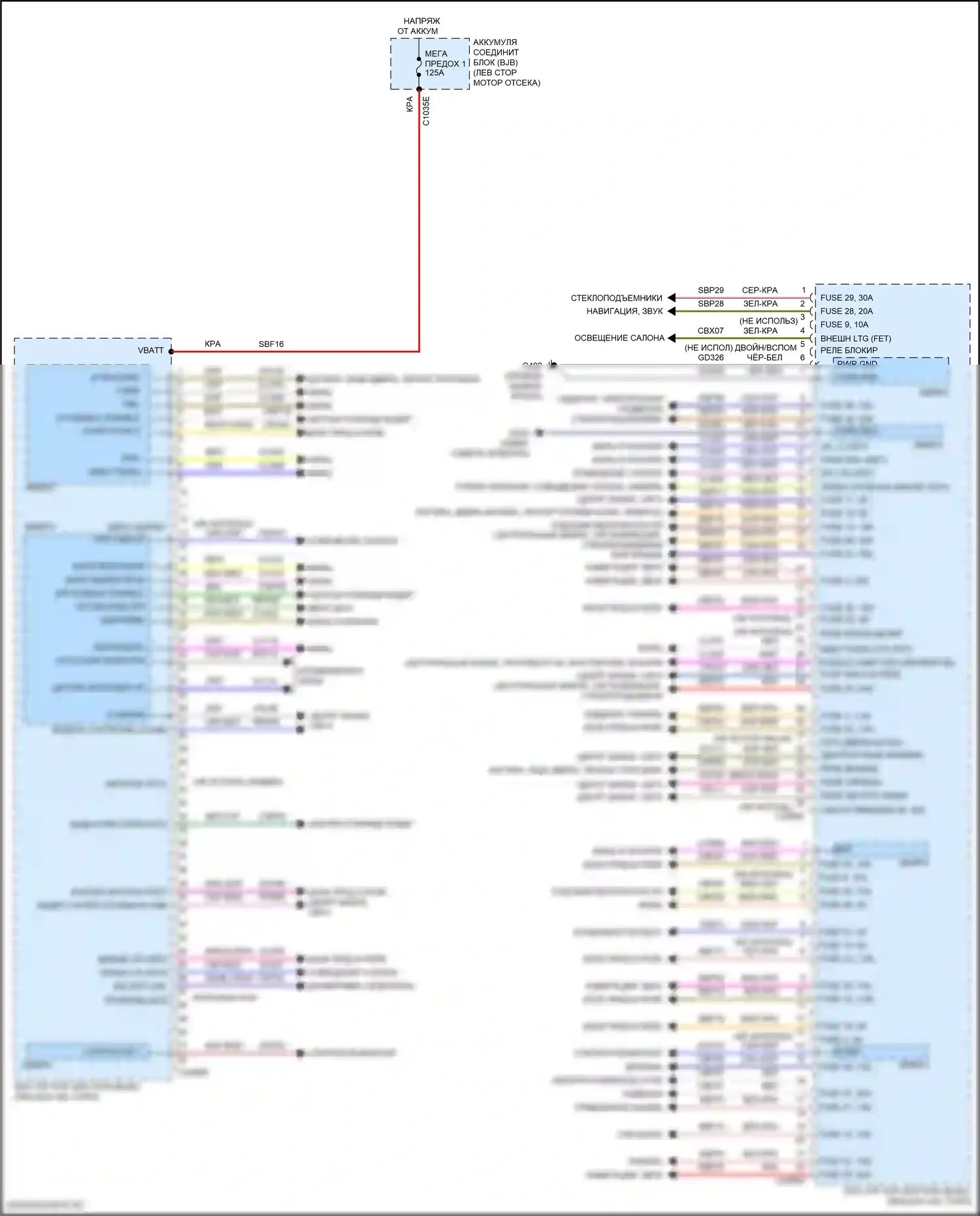 Continental Lincoln X (2016-2024): Электросхема блоков управления кузовом (2 из 2) 