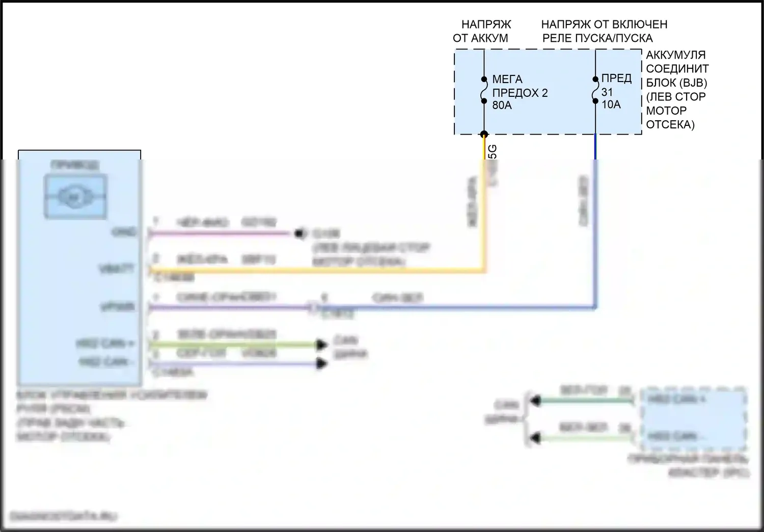 Continental Lincoln X (2016-2024): Электросхема электроусилителя руля 