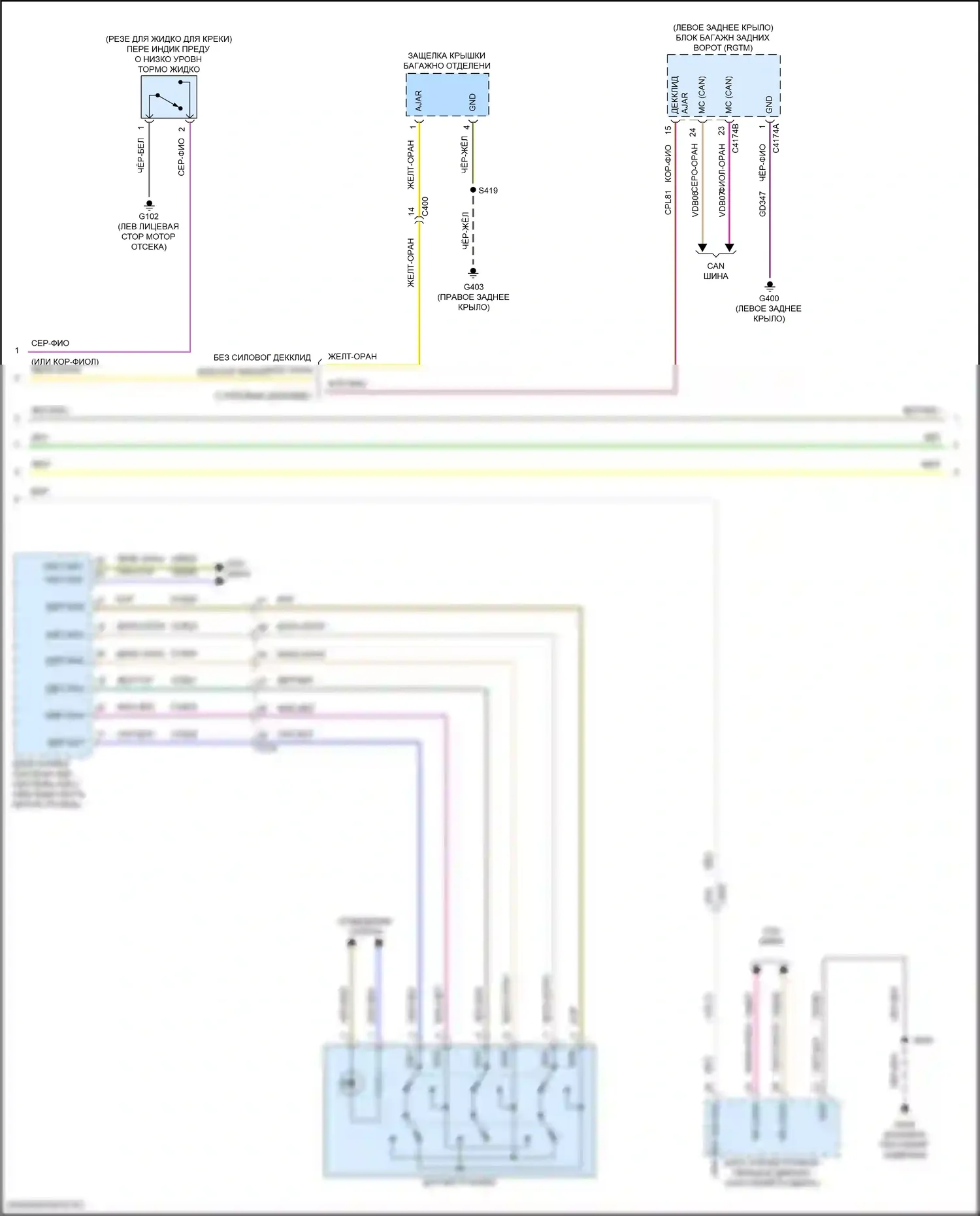 Continental Lincoln X (2016-2024): Электросхема приборной панели (2 из 3) 
