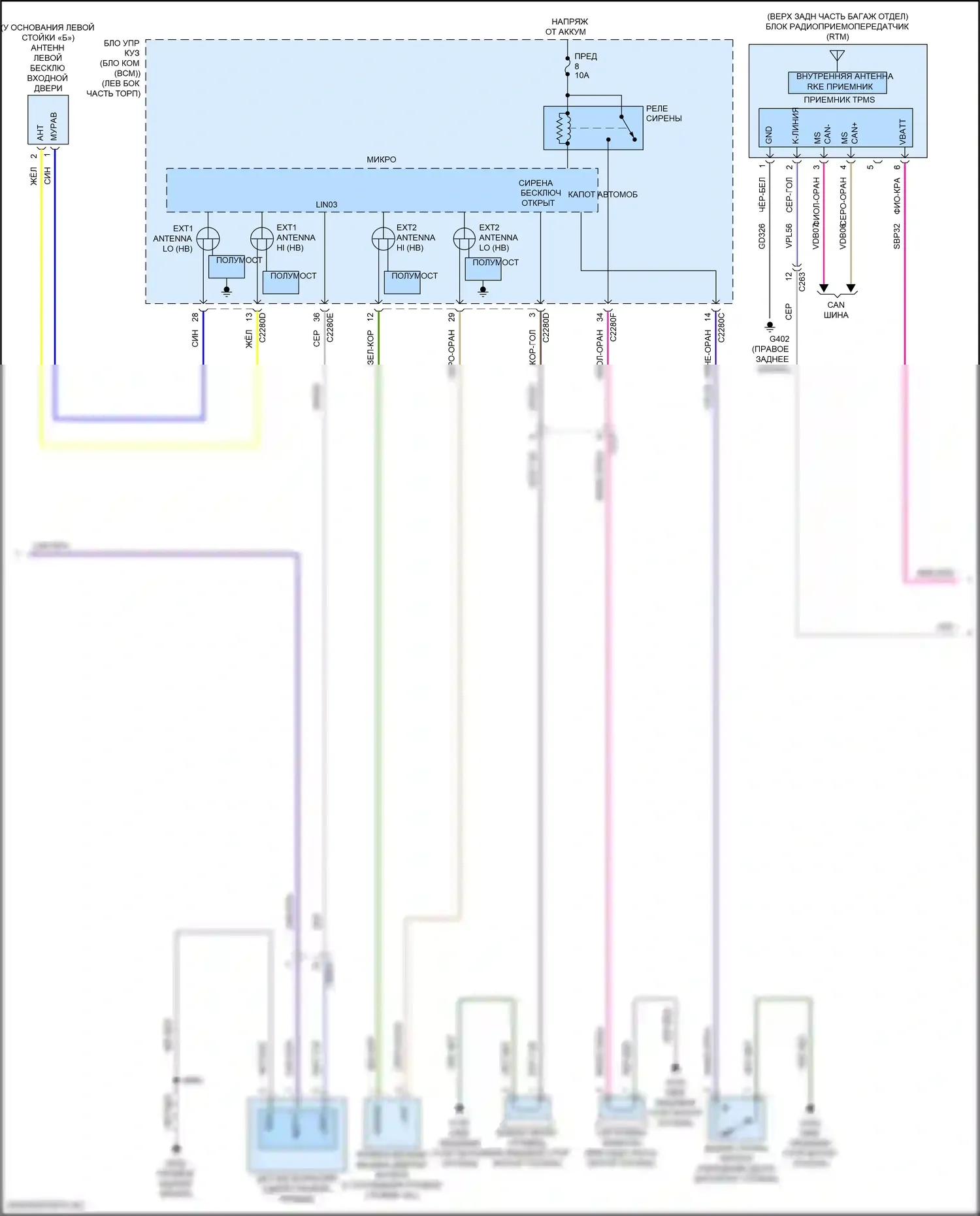 Continental Lincoln X (2016-2024): Сигнализации электросхема (7 из 8) 