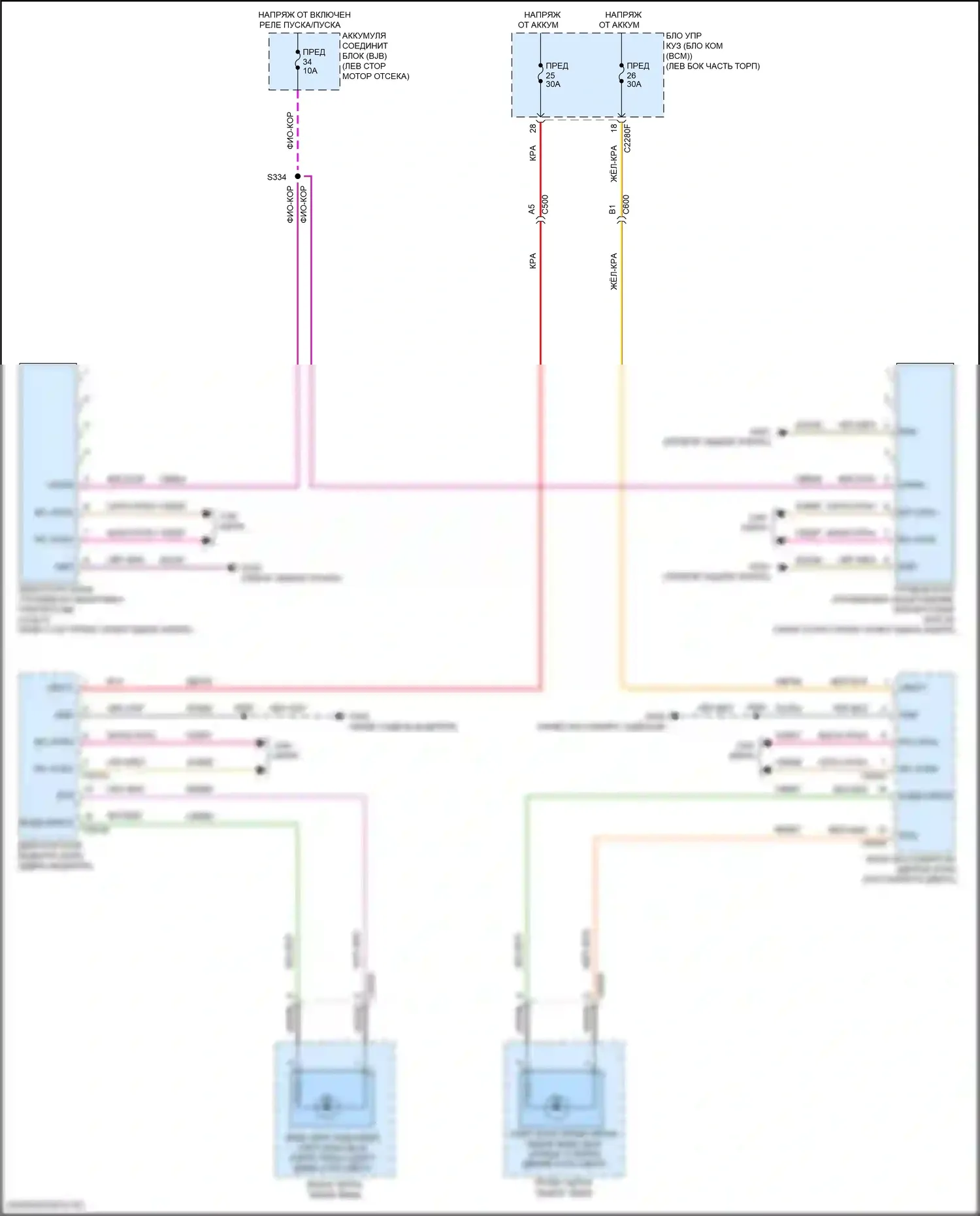 Continental Lincoln X (2016-2024): Электросхема информационной системы в слепой зоне 