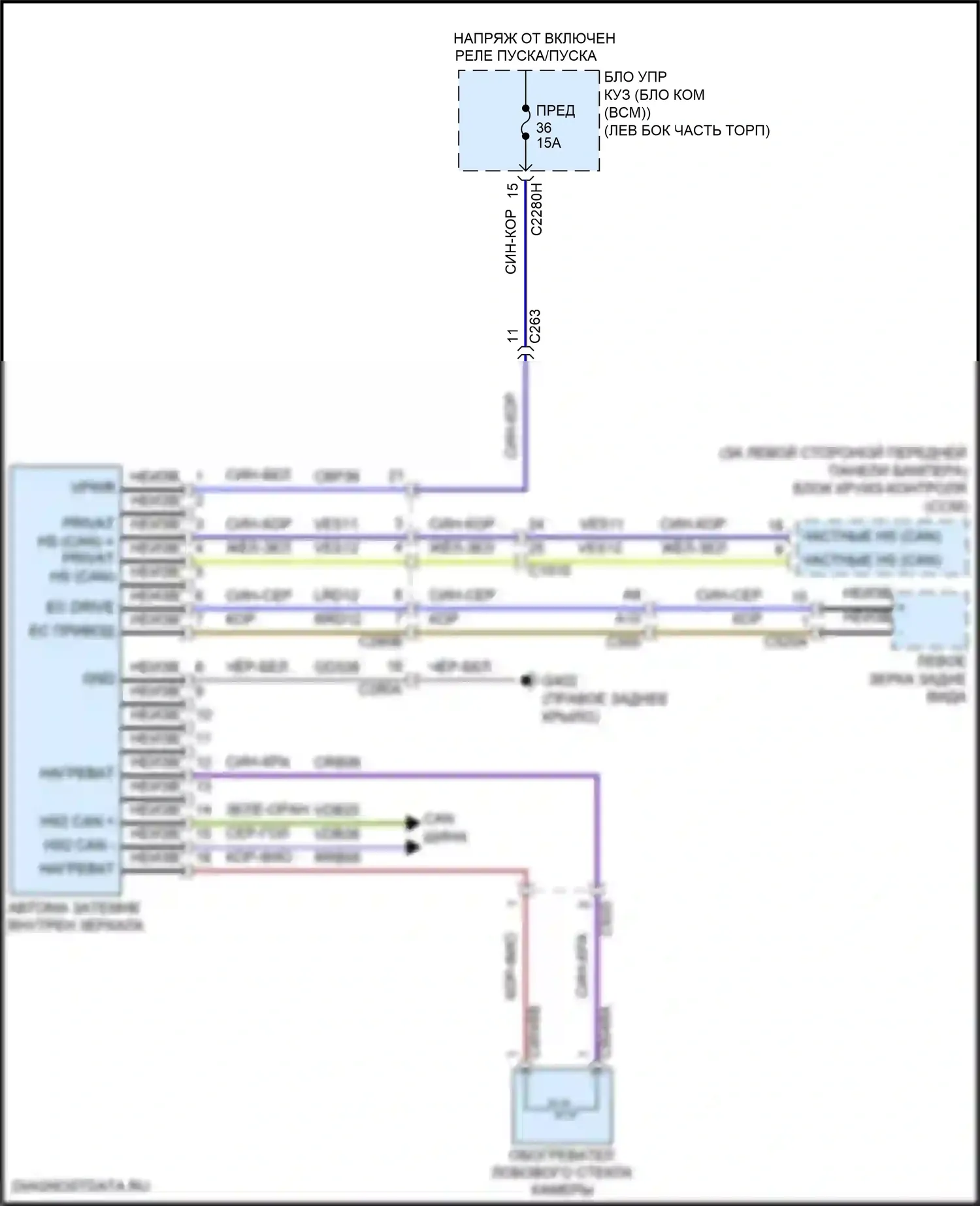 Continental Lincoln X (2016-2024): Электросхема сигнализации о выезде с полосы движения 