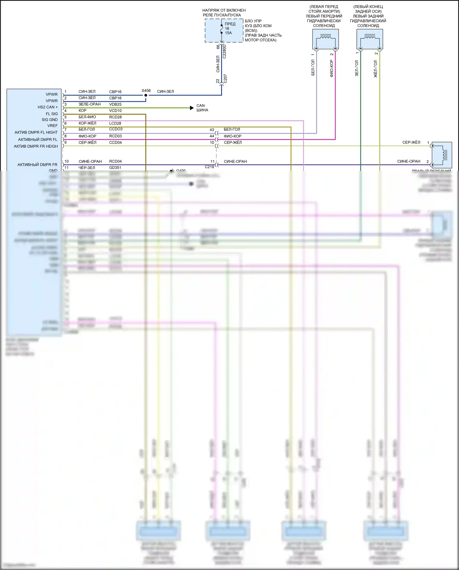 Corsair Lincoln I (2019-2024): Электросхема электронной подвески 