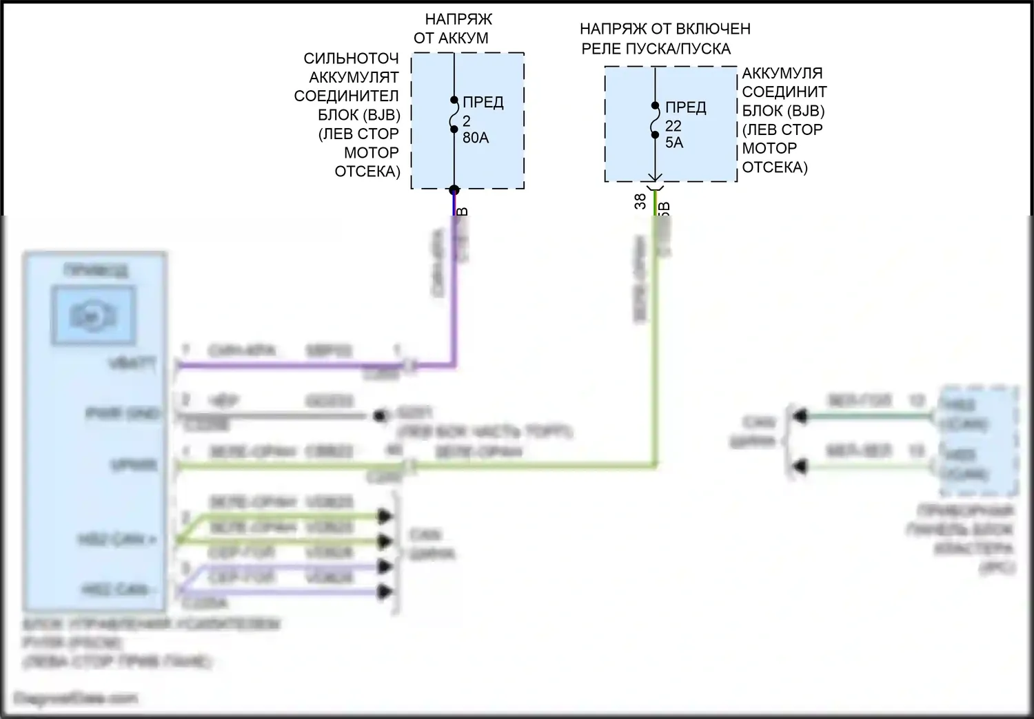 Corsair Lincoln I (2019-2024): Электросхема электроусилителя руля 