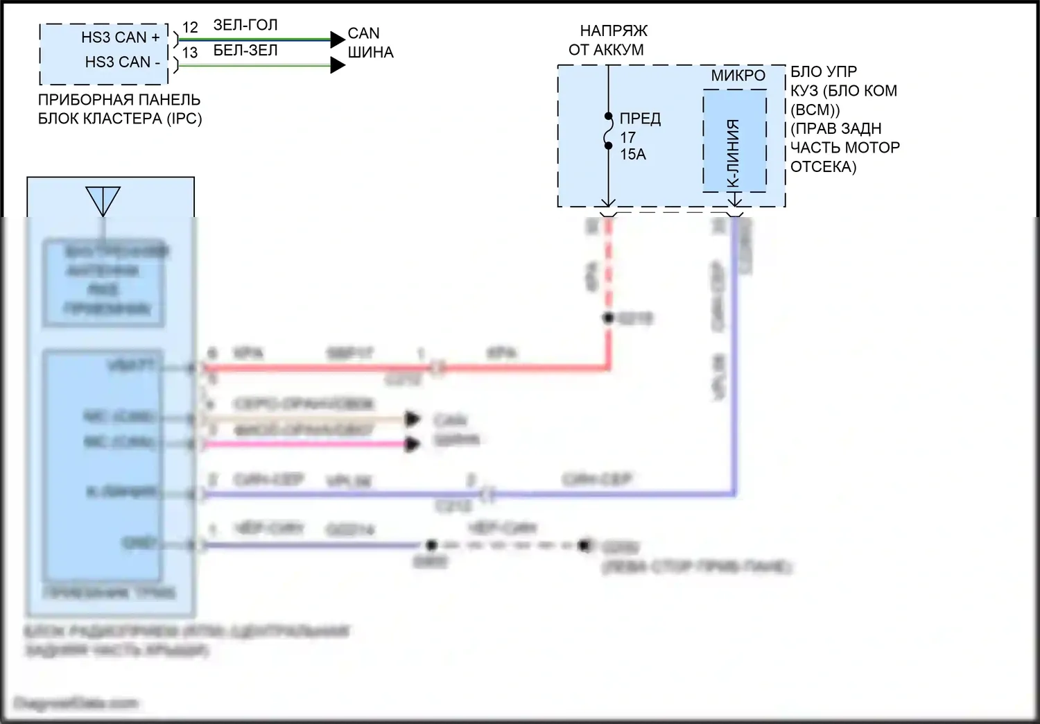 Corsair Lincoln I (2019-2024): Электросхема контроля давления в шинах 