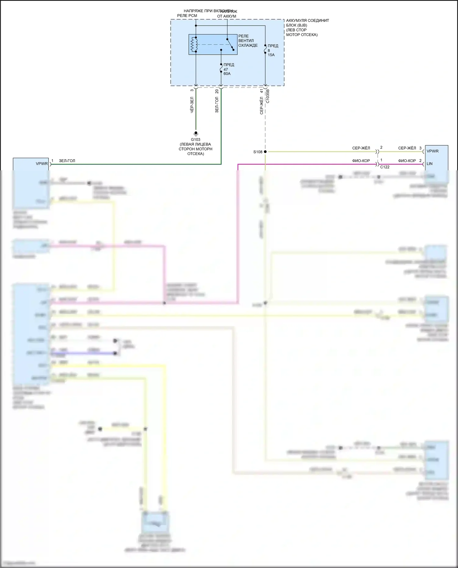 Corsair Lincoln I (2019-2024): 2,3л турбо, электросхема вентилятора охлаждения 