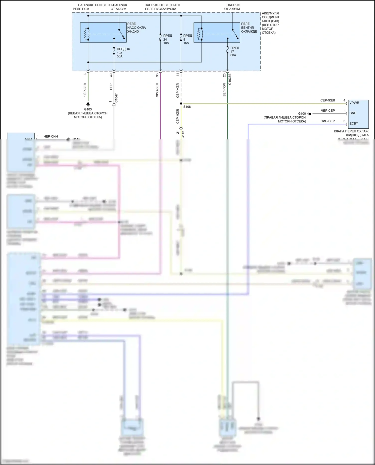 Corsair Lincoln I (2019-2024): 2,5-литровый подключаемый гибрид, электросхема вентилятора охлаждения 