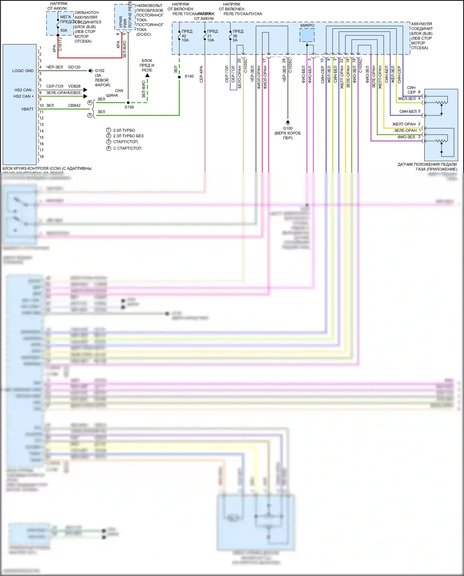 MKC Lincoln I рестайлинг (2018-2019): Электросхема круиз-контроля (1 из 2) 