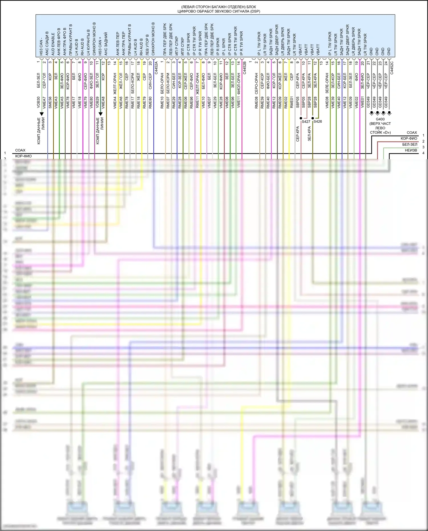 MKC Lincoln I рестайлинг (2018-2019): Электросхема магнитолы, с thx (2 из 4) 