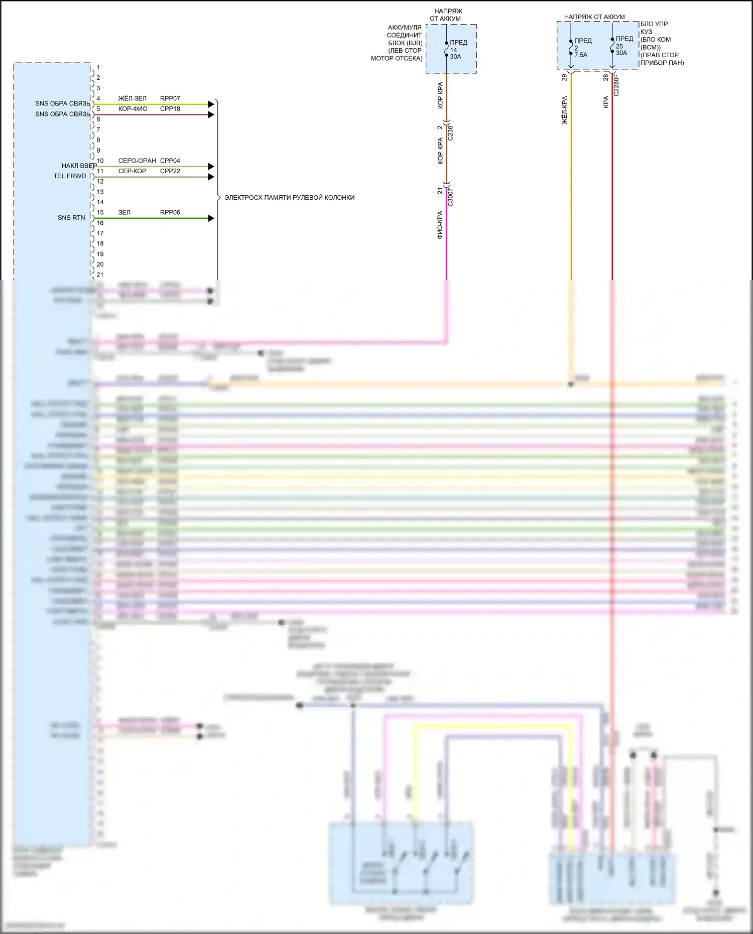MKC Lincoln I рестайлинг (2018-2019): Электросхема сиденья памяти водителя (1 из 2) 