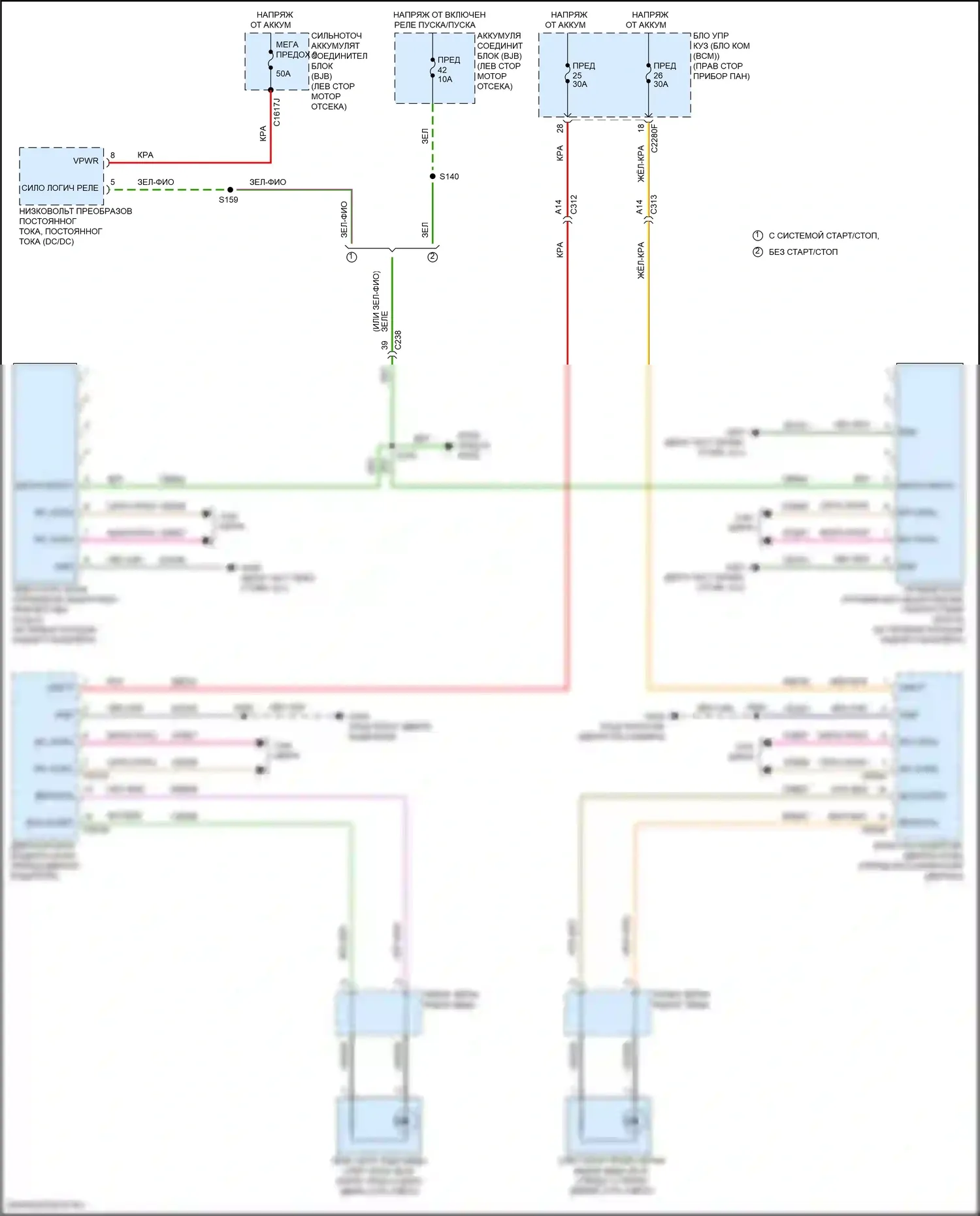 MKC Lincoln I рестайлинг (2018-2019): Электросхема информационной системы в слепой зоне 