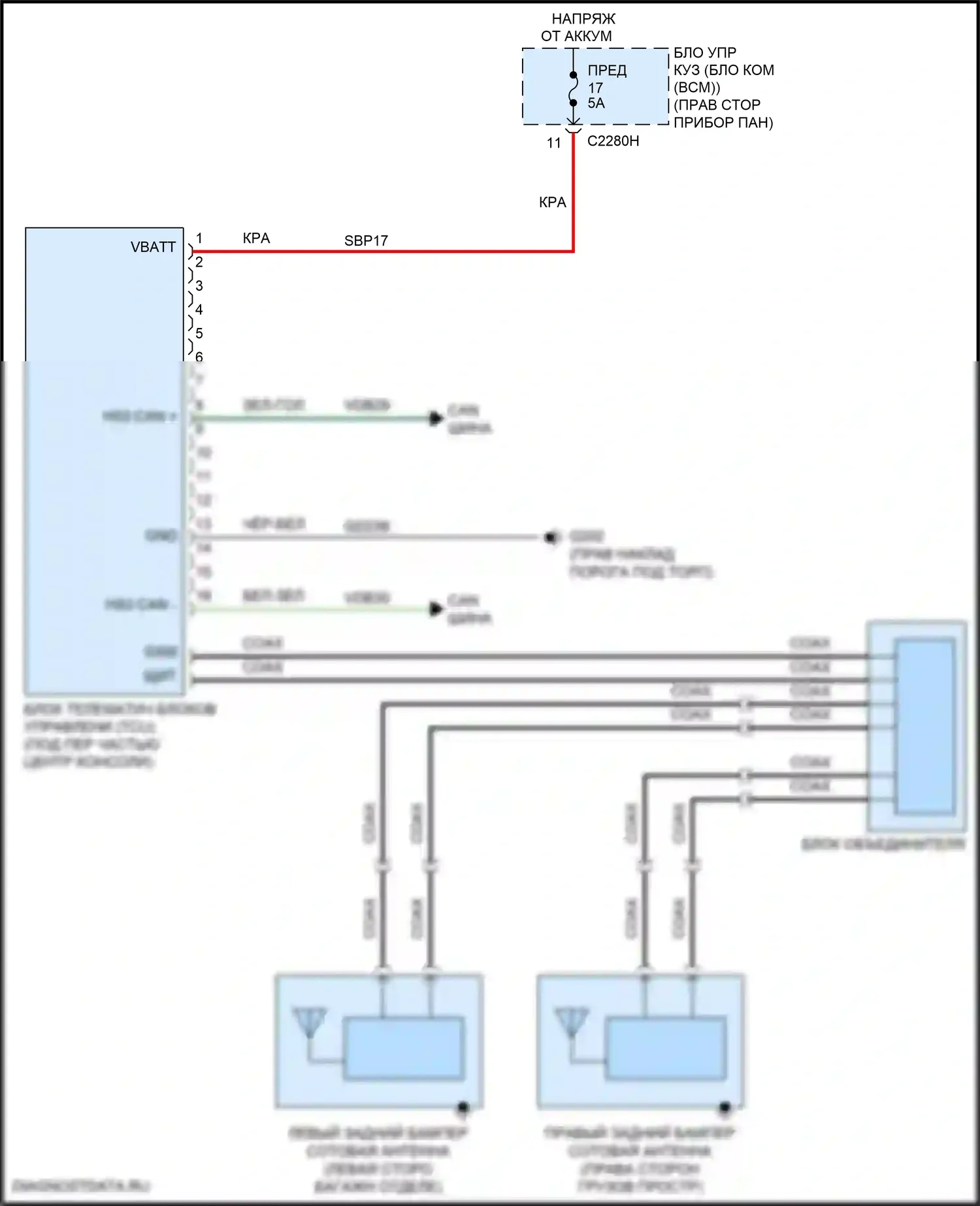 MKC Lincoln I рестайлинг (2018-2019): Электросхема начальника бригады 