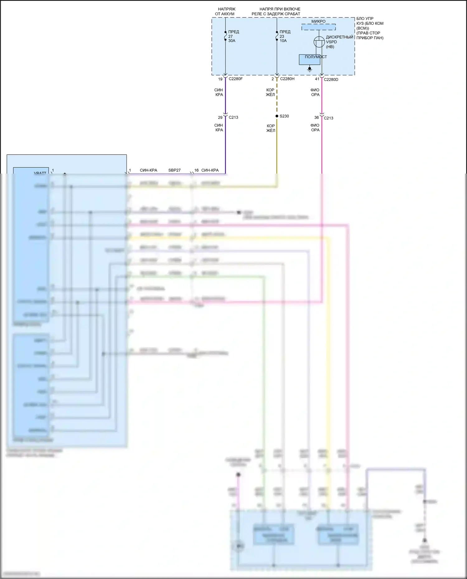 MKC Lincoln I рестайлинг (2018-2019): Электросхема складной крыши/люка 
